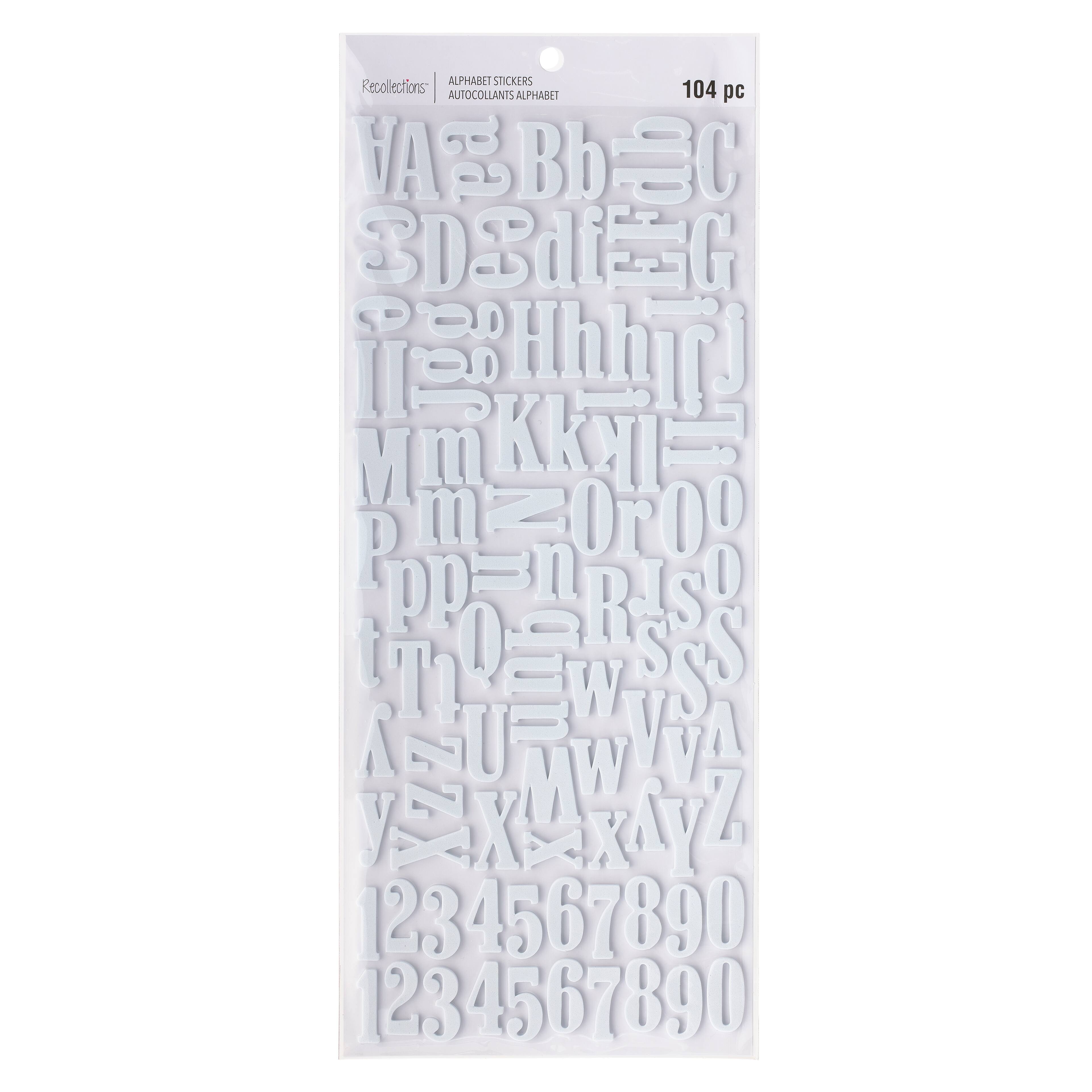 12 Packs: 104 ct. (1,248 total) Large White Alphabet Foam Stickers by Recollections™