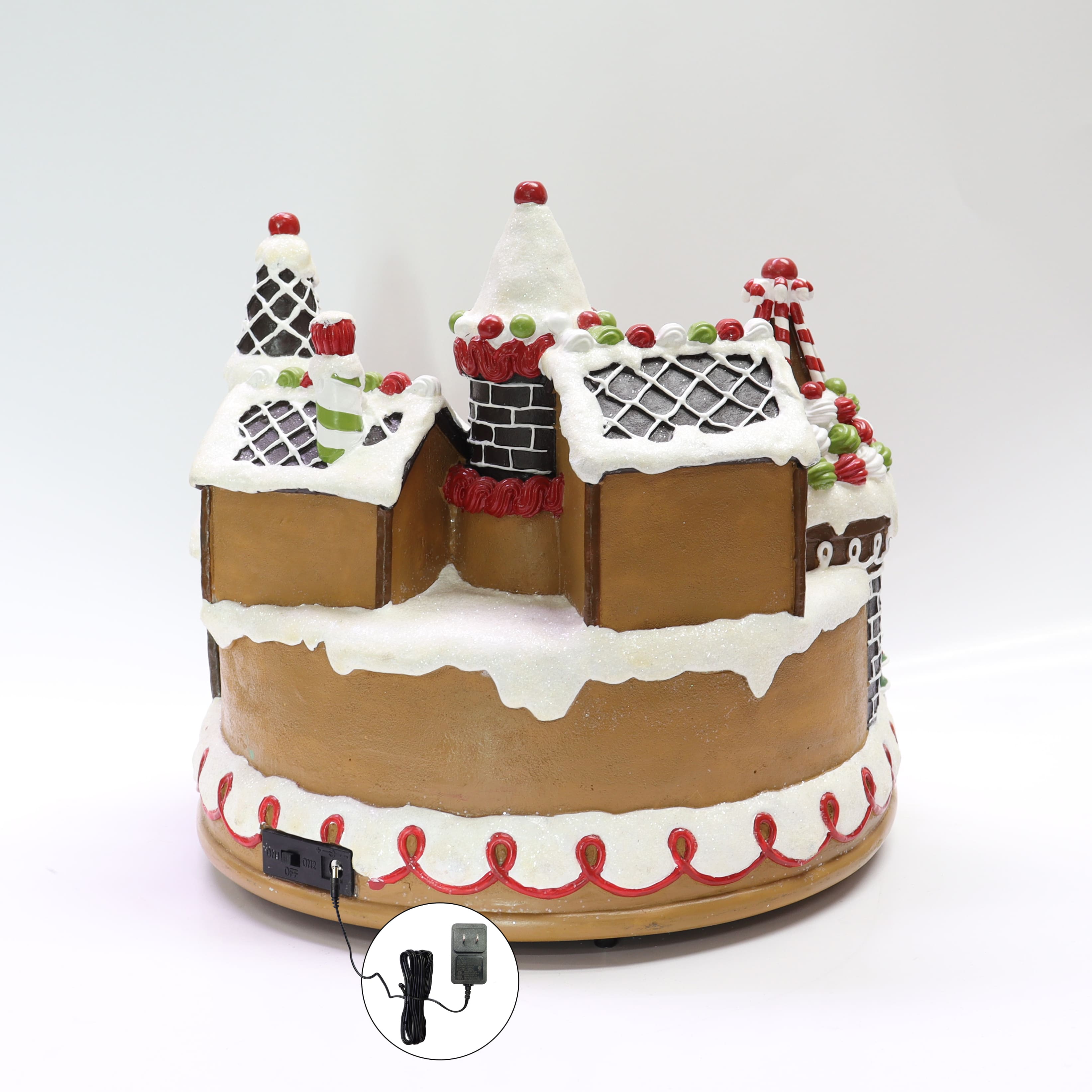 11" Animated Gingerbread Train Station