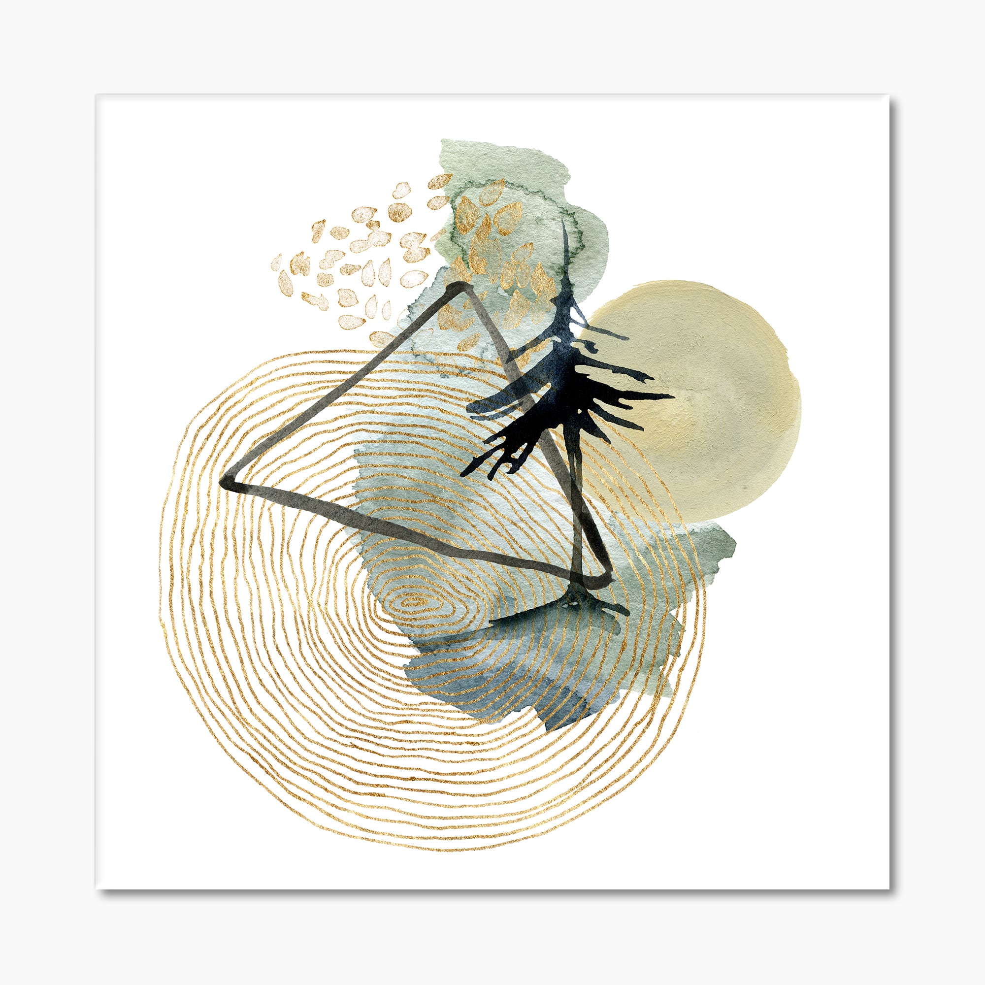 Designart - Abstract Landscape Of Mountains Moon and Tree - Mid-Century Modern Canvas Wall Art Print