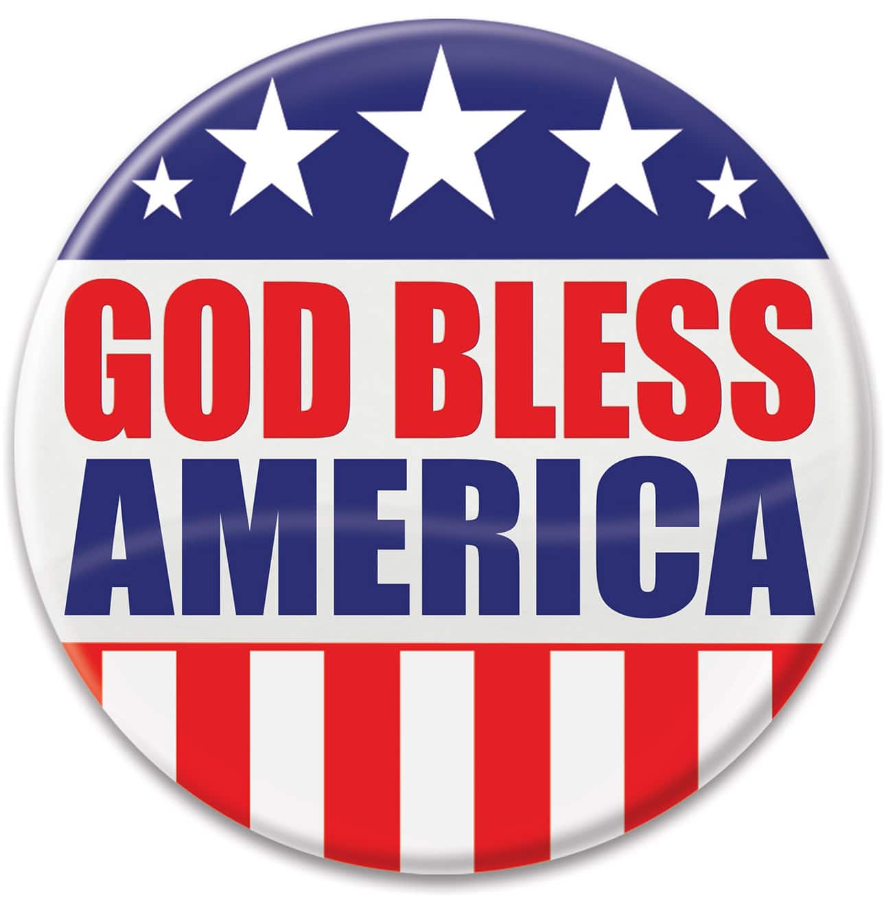 Beistle 2" Red, White & Blue God Bless America Buttons, 6ct.