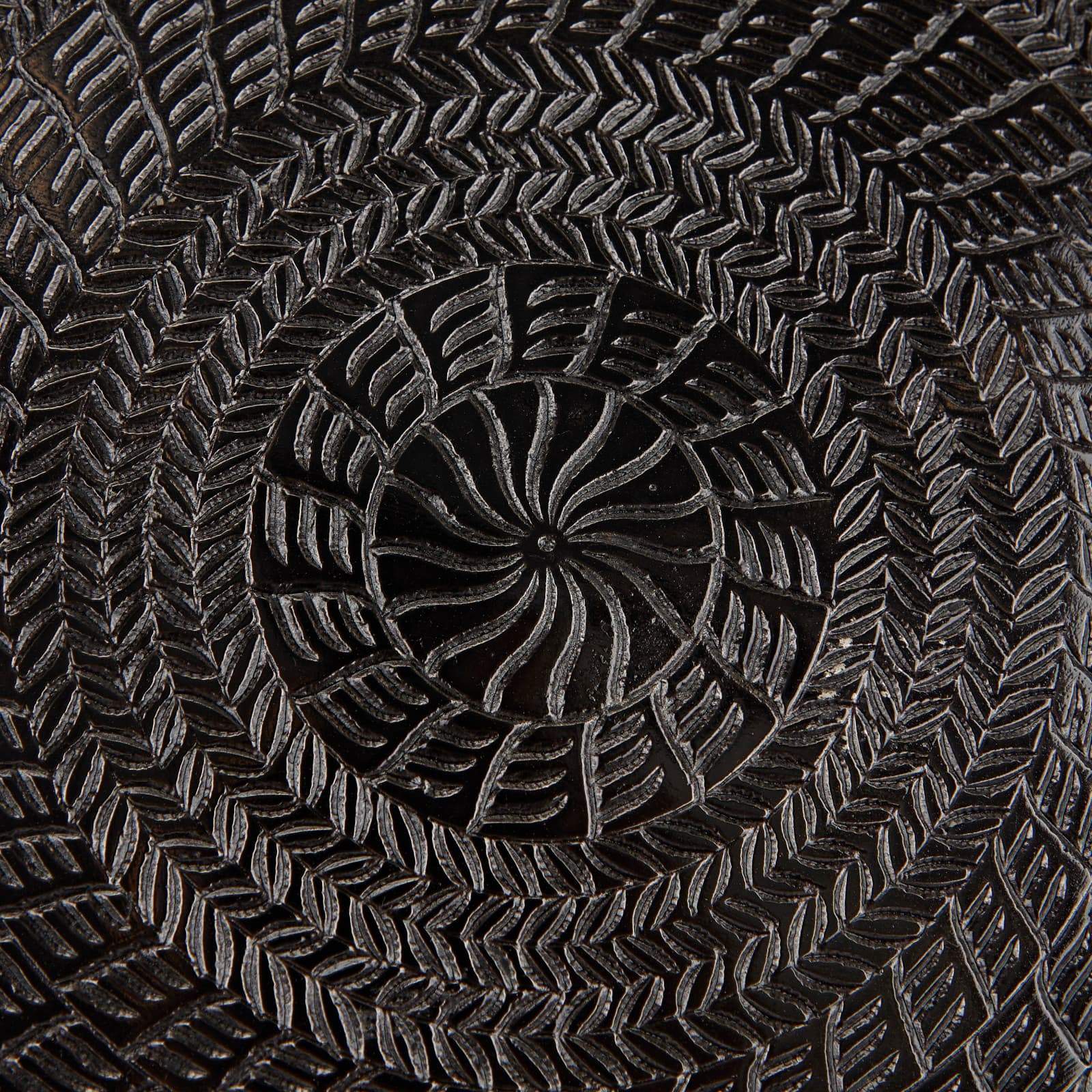 Black Aluminum Carved Designs Plate Wall Decor Set of 3 15", 13", 11"