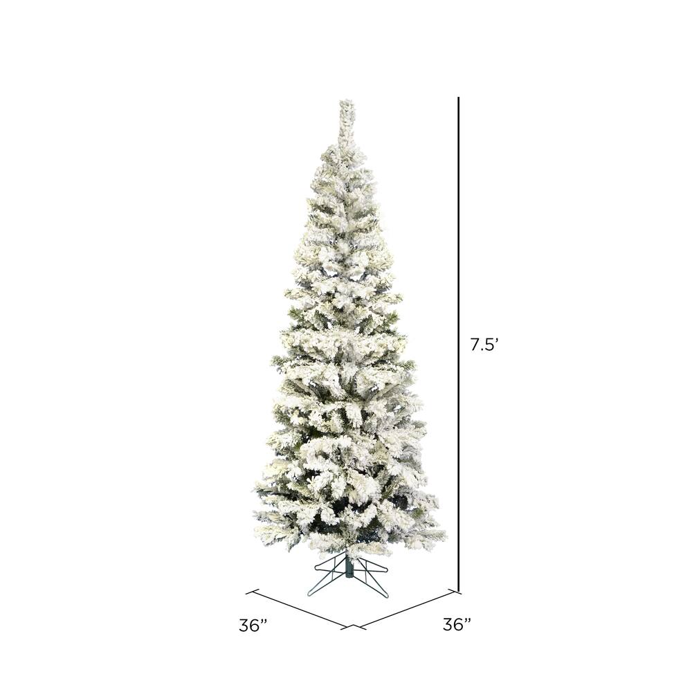 7.5ft. Unlit Flocked Pacific Pine Artificial Christmas Tree