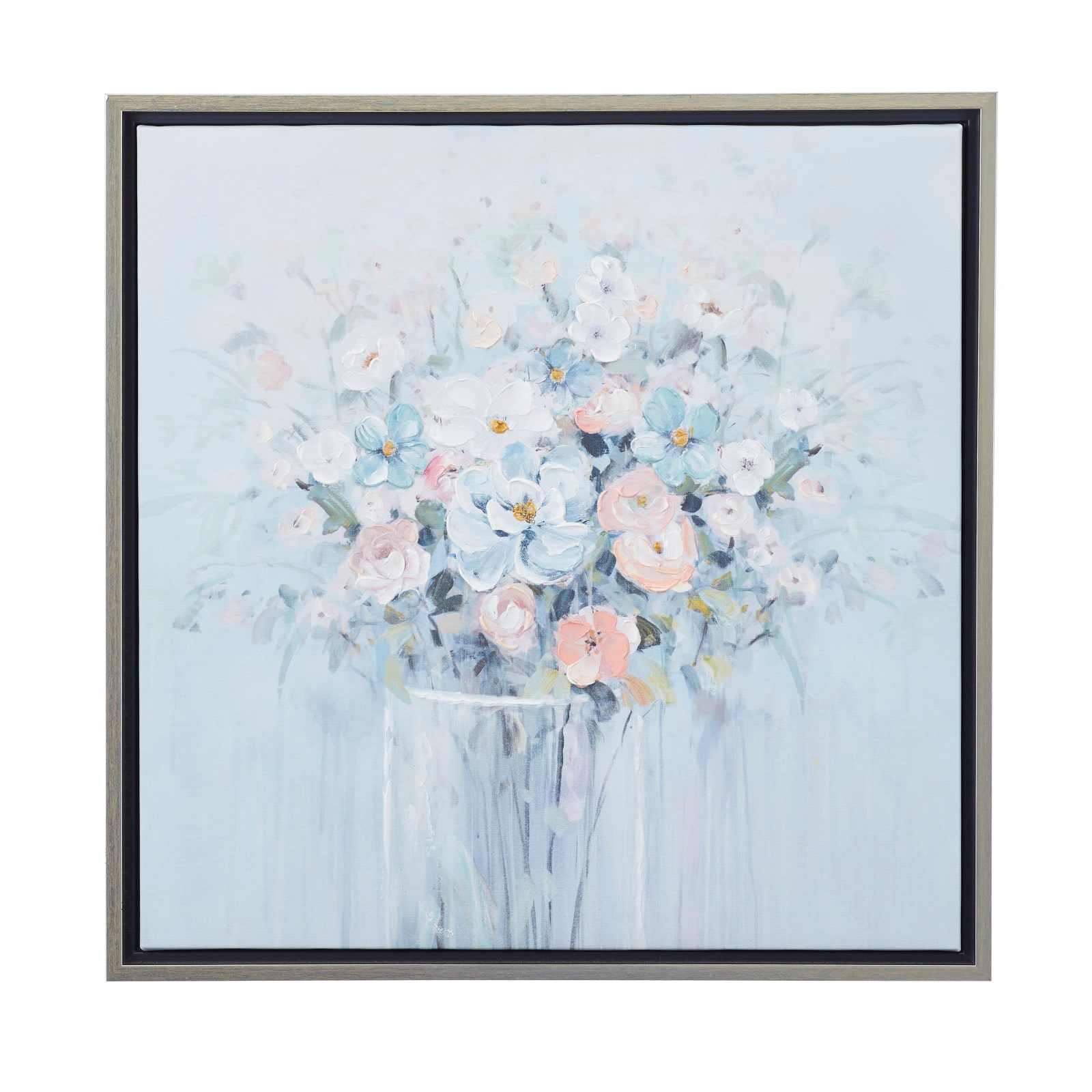 Blue Polystone French Country Framed Wall Art, 24" x 24"