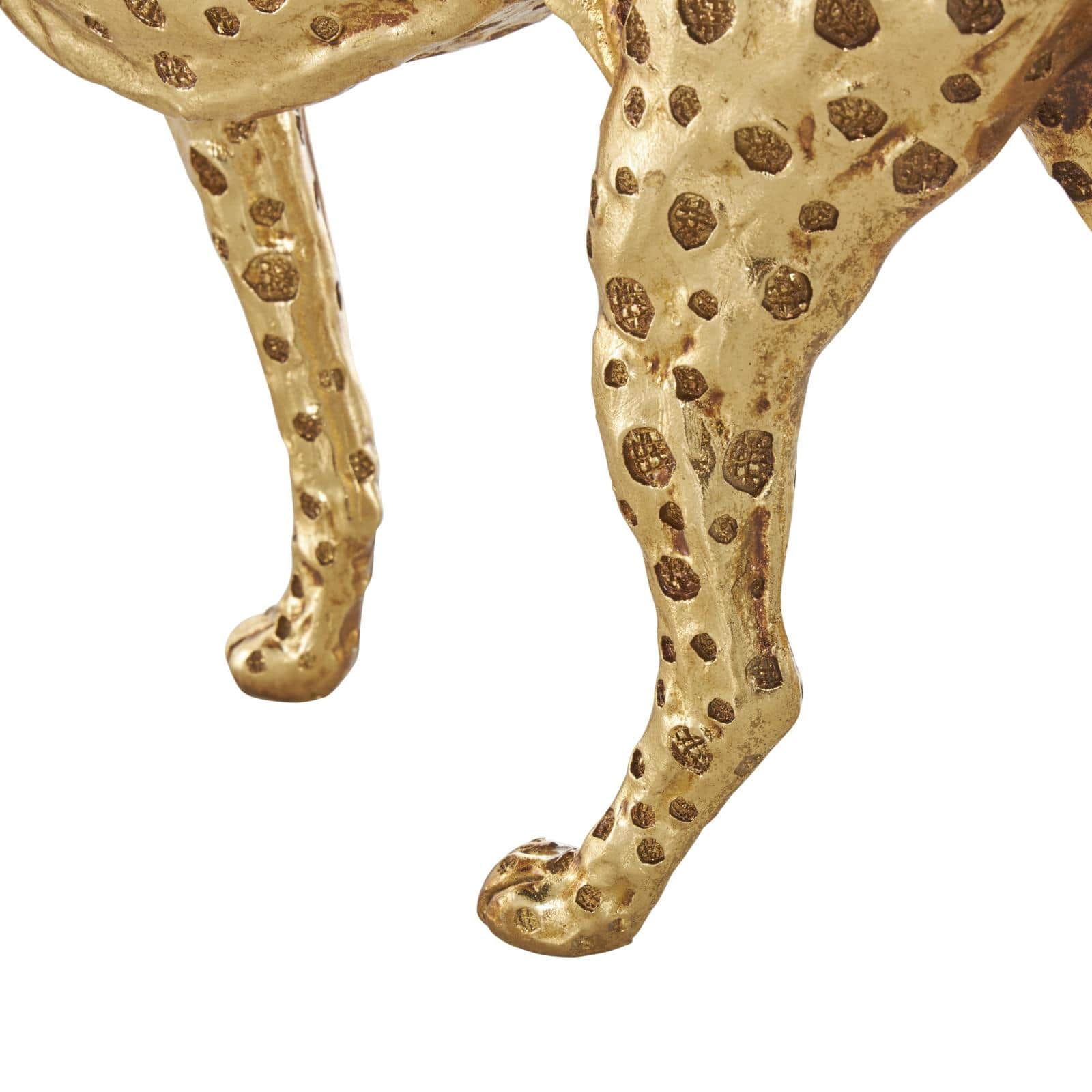 17" Long Gold Walking Cheetah Sculpture