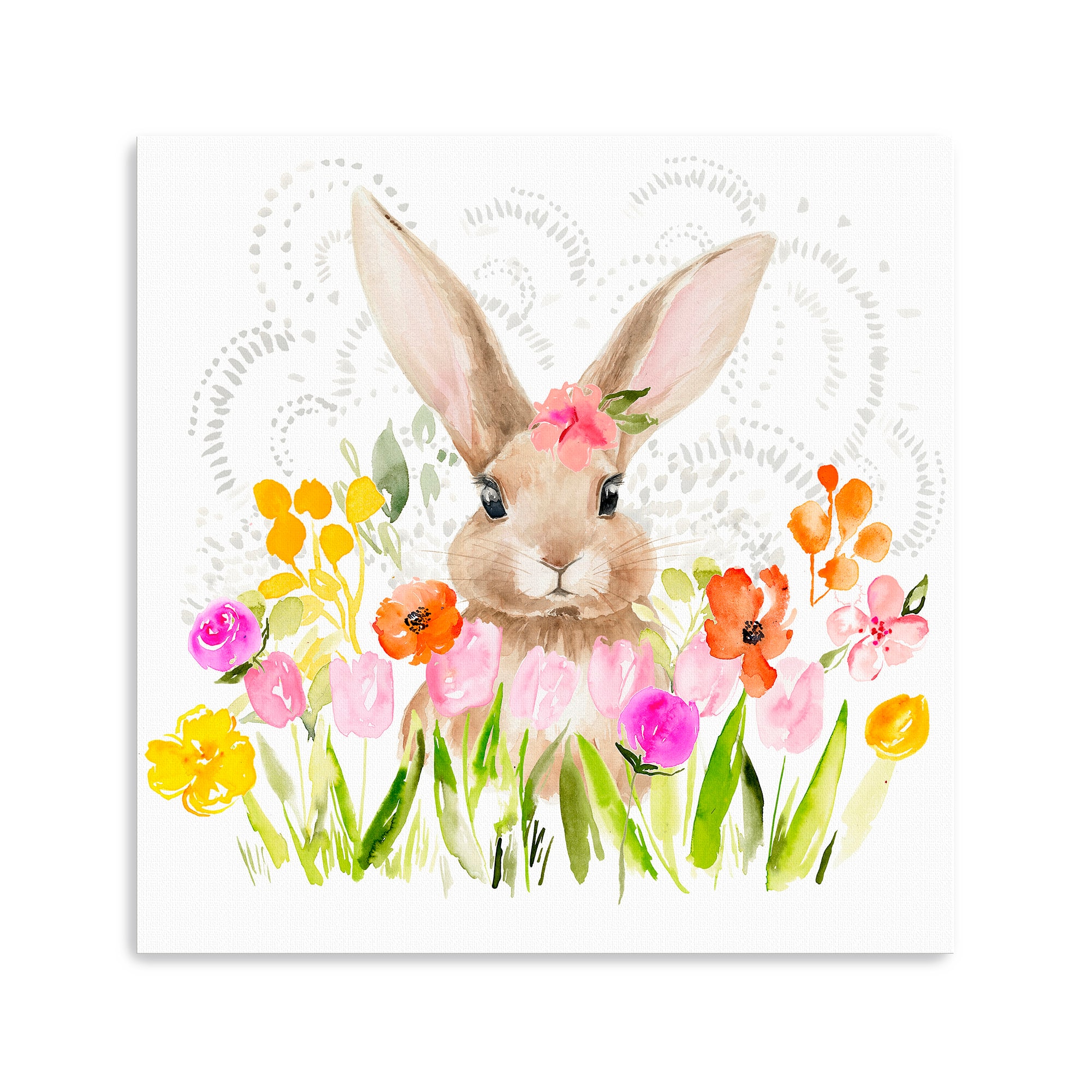 Lumaprints April Flowers and Bunny I Canvas Giclée Art