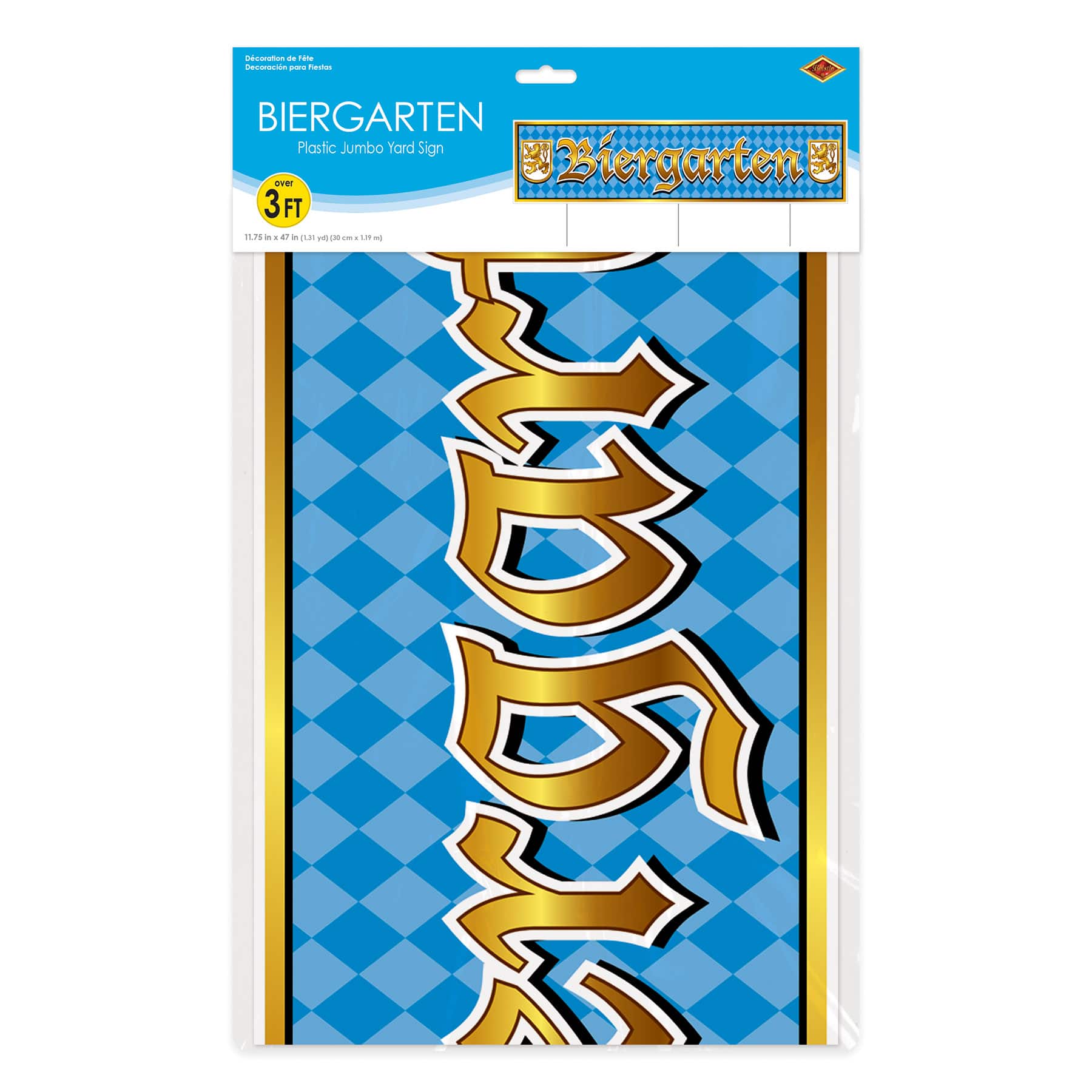 Beistle 11.75" x 47" Oktoberfest Plastic Jumbo Biergarten Yard Sign