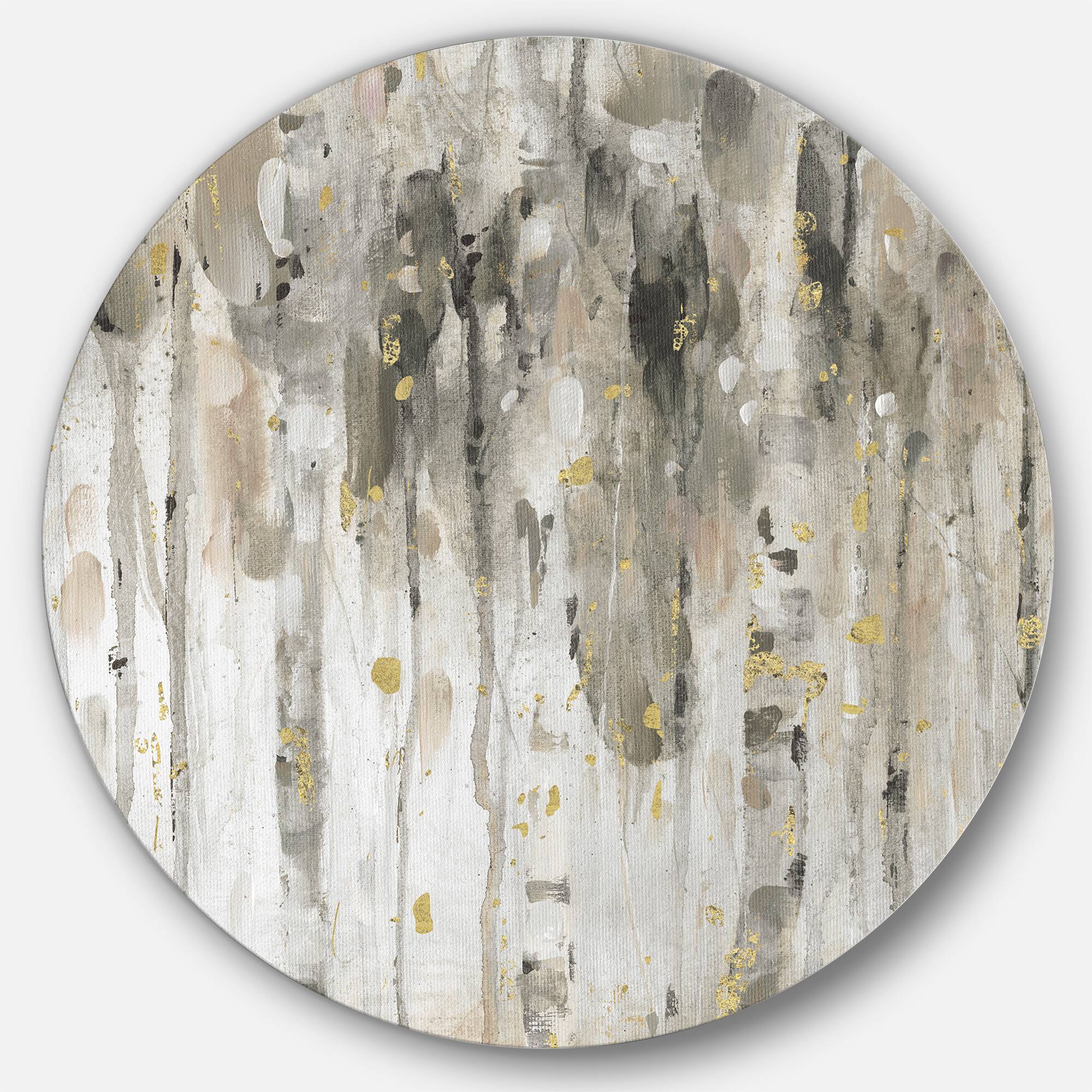 Designart - The Modern Grey Forest IV - Glam Metal Circle Wall Art