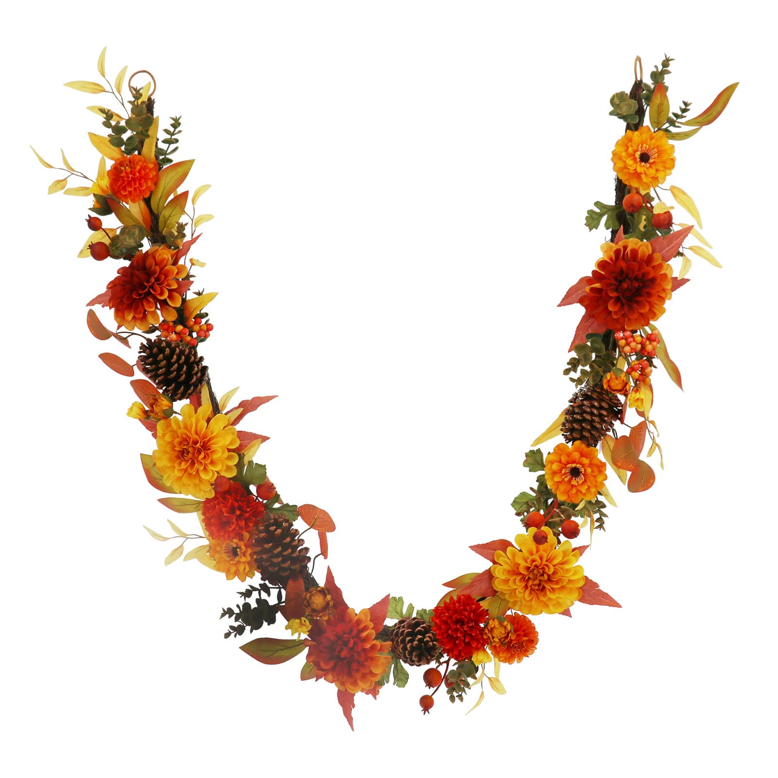 6ft. Orange Dahlia & Pinecone Garland by Ashland®