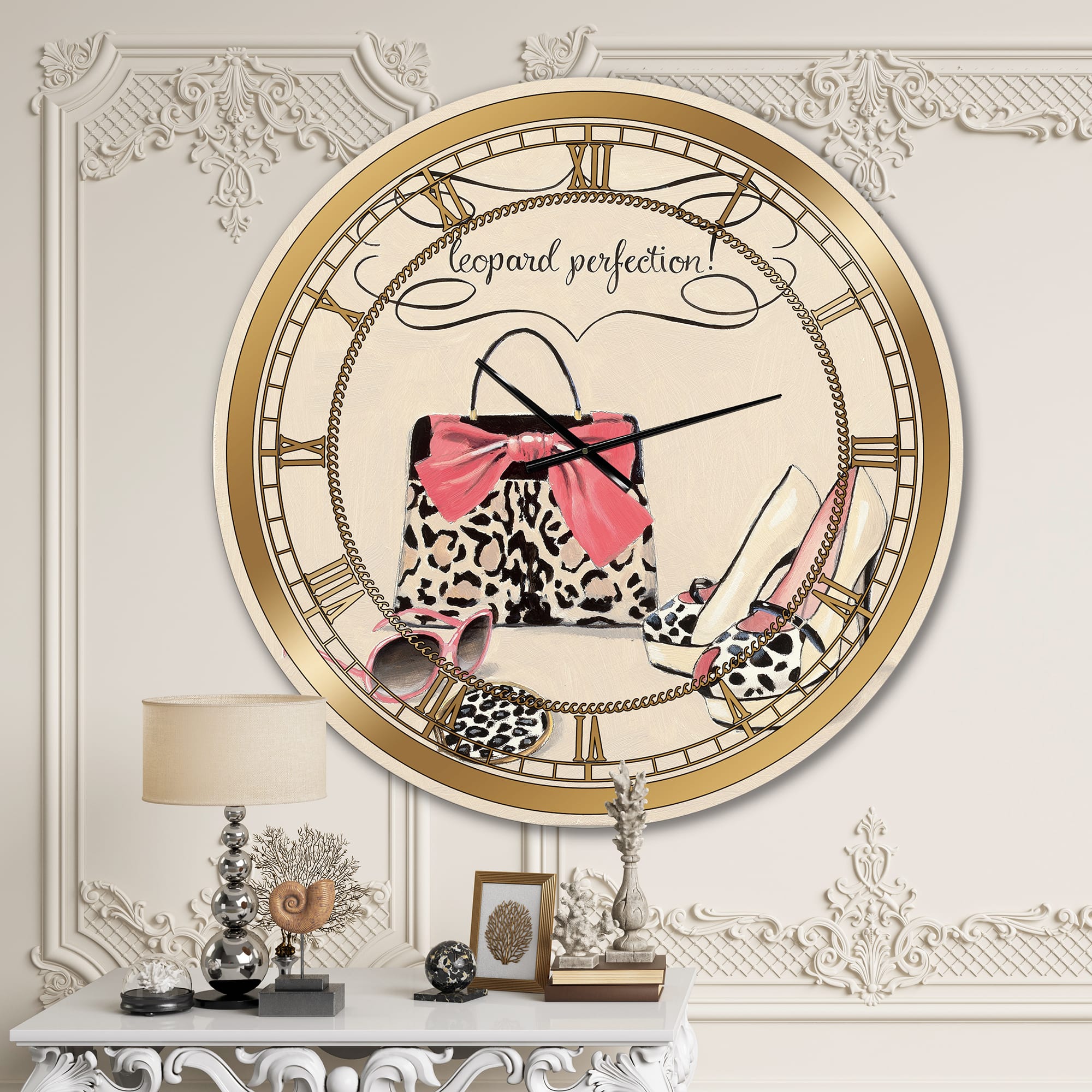 Designart Glam Fashion Handbags II Wall Clock