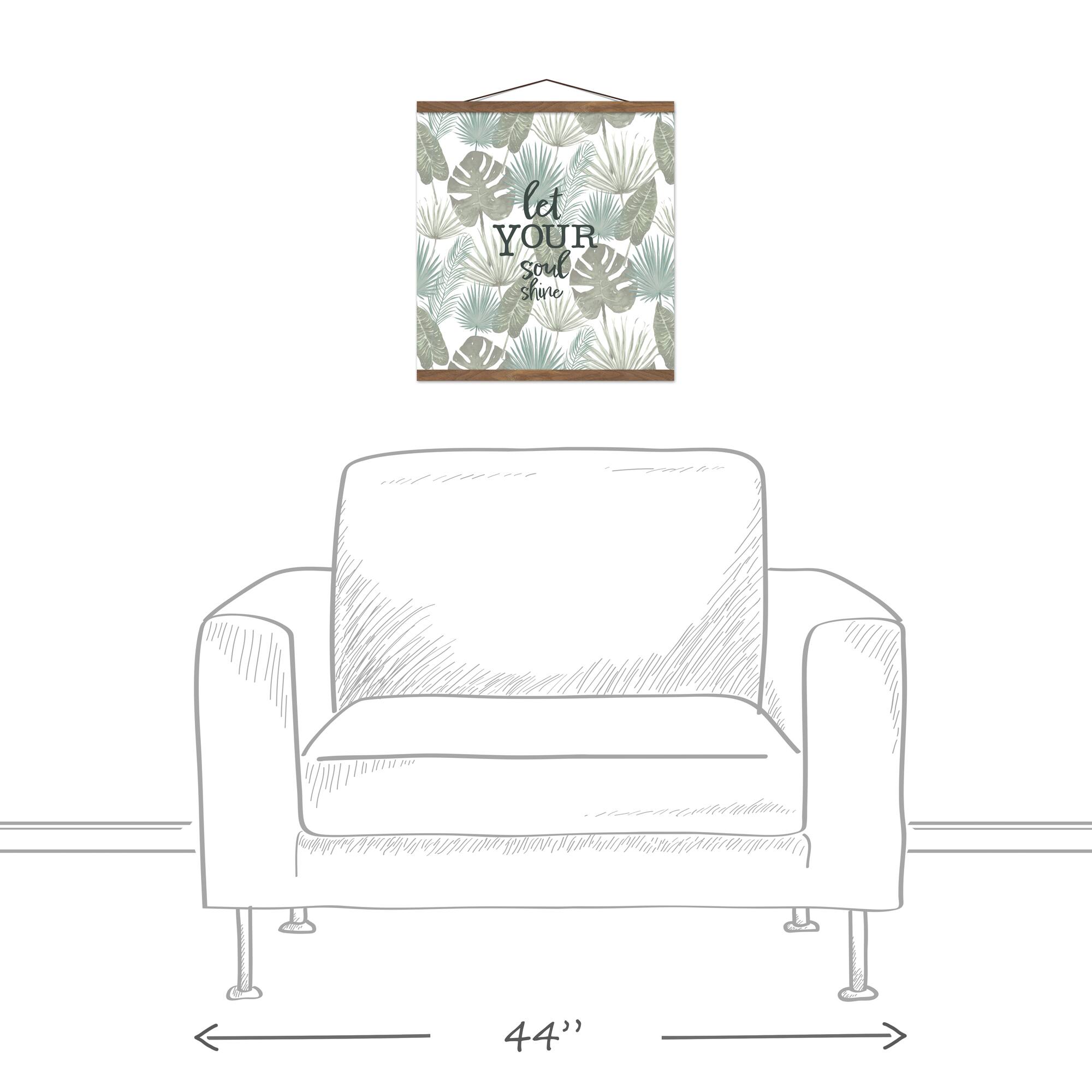 Let Your Soul Shine Tropical Palm Teak Hanging Canvas