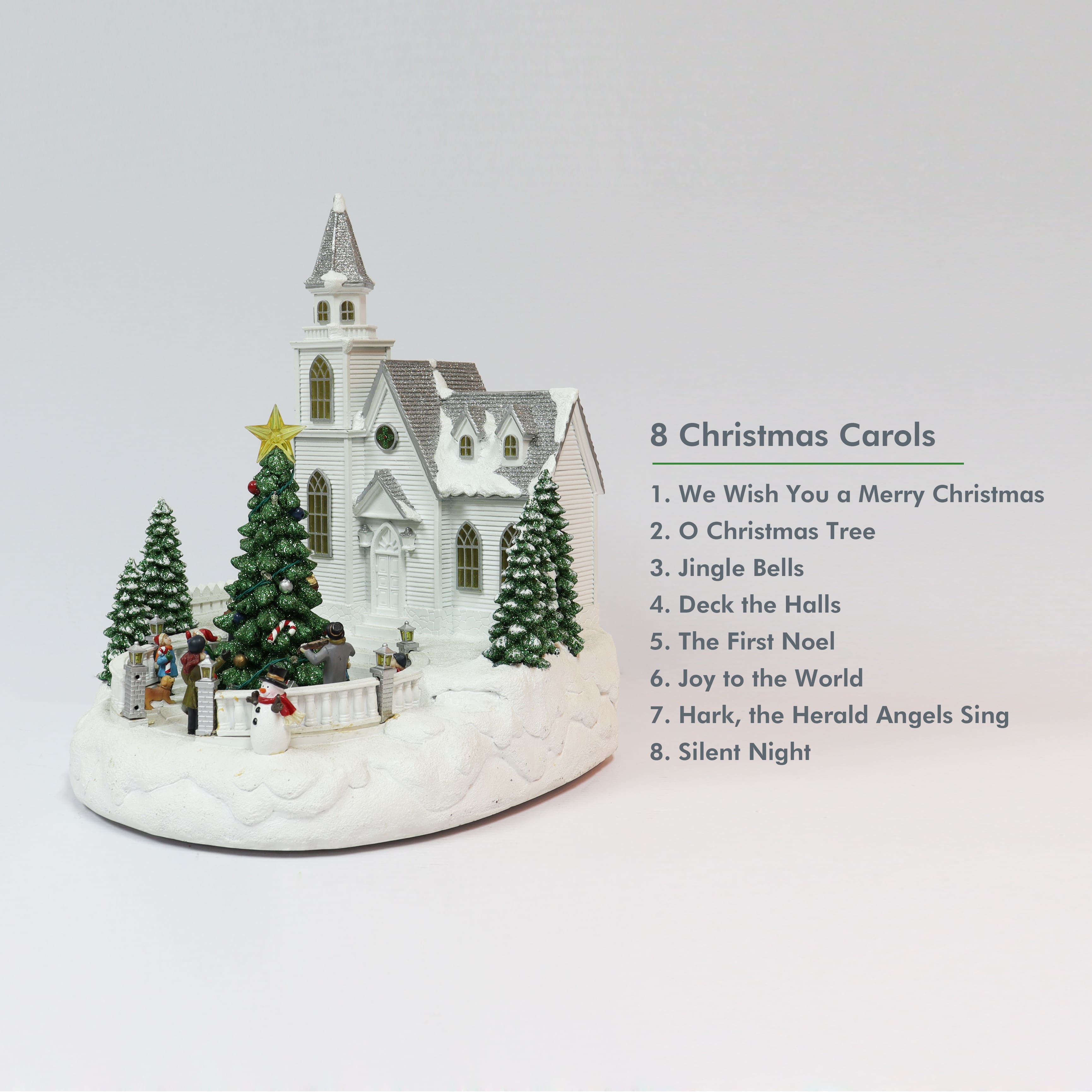 Moments in Time 14” Animated Snowy White Christmas Church