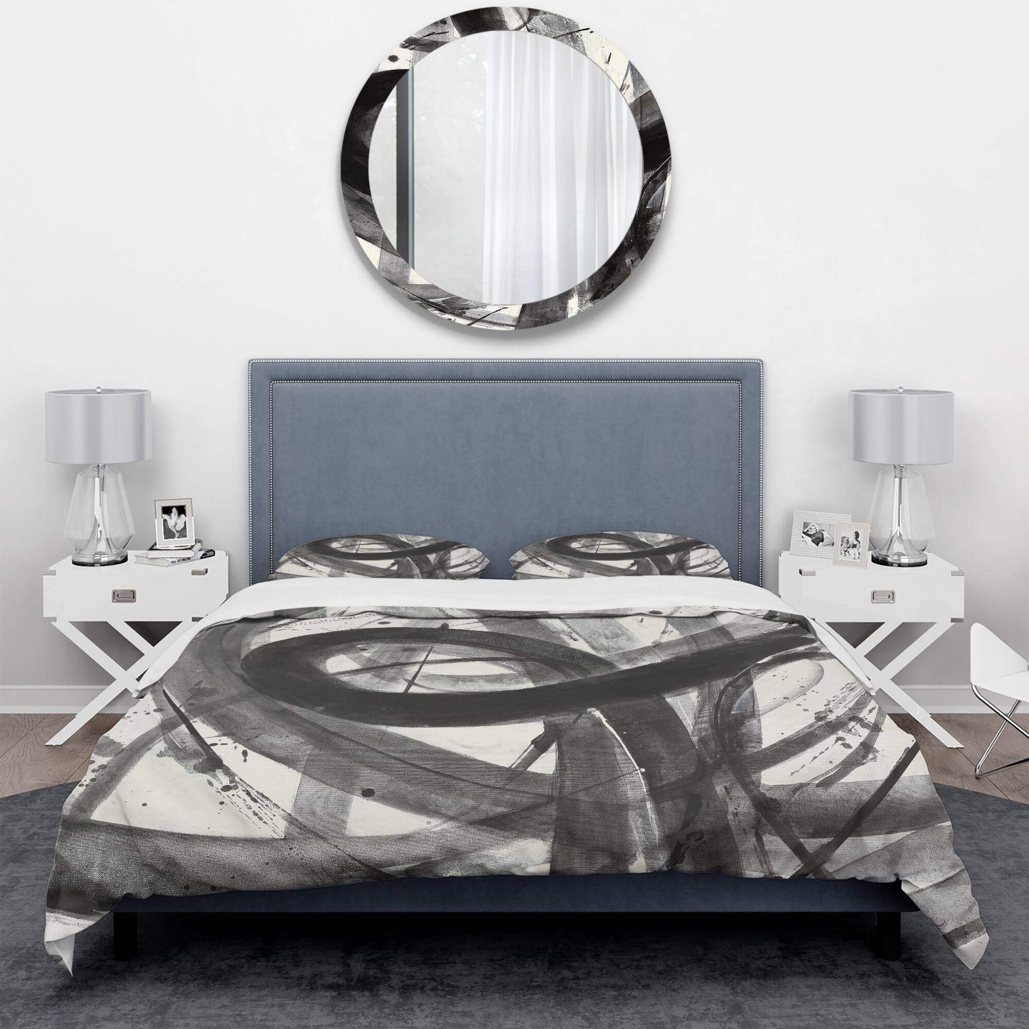 Designart 'Minimalistic Roller III' Geometric Bedding Set - Duvet Cover & Shams