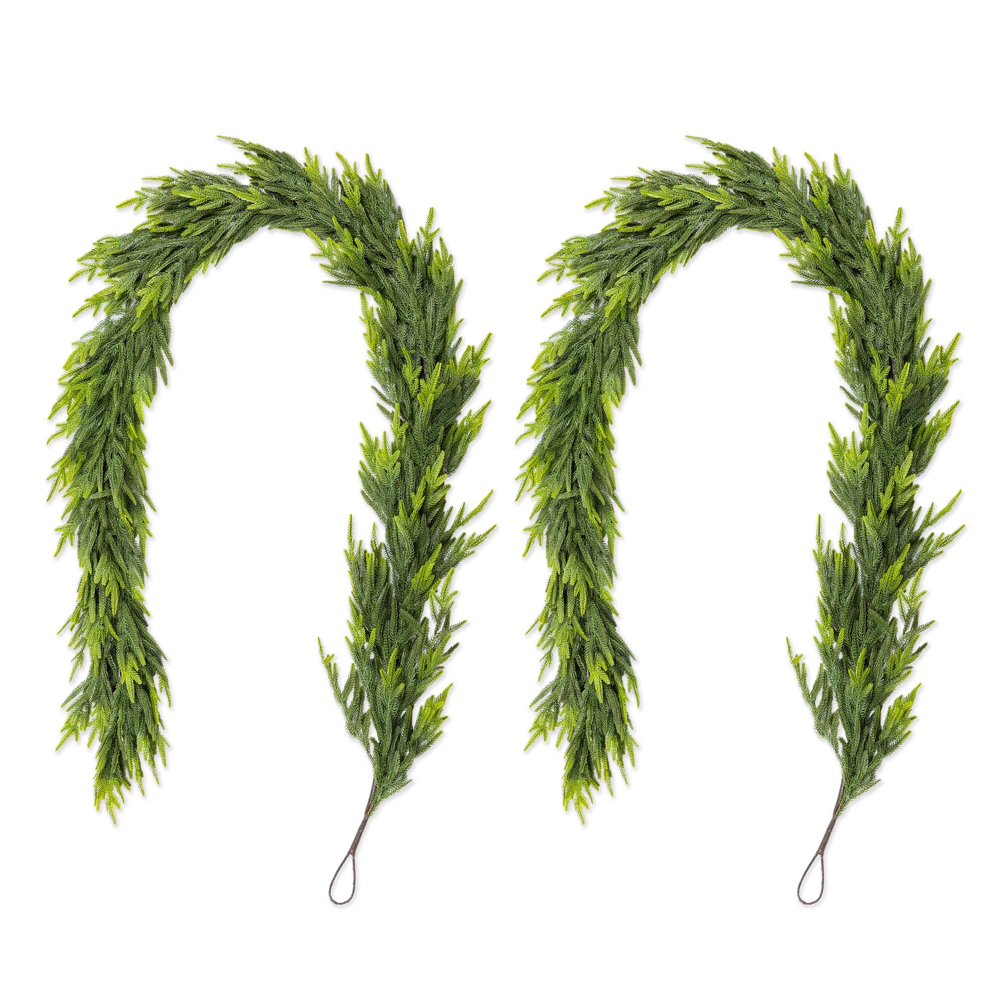 Glitzhome® 9ft. Christmas Greenery PE Dripping Garland, Set of 2