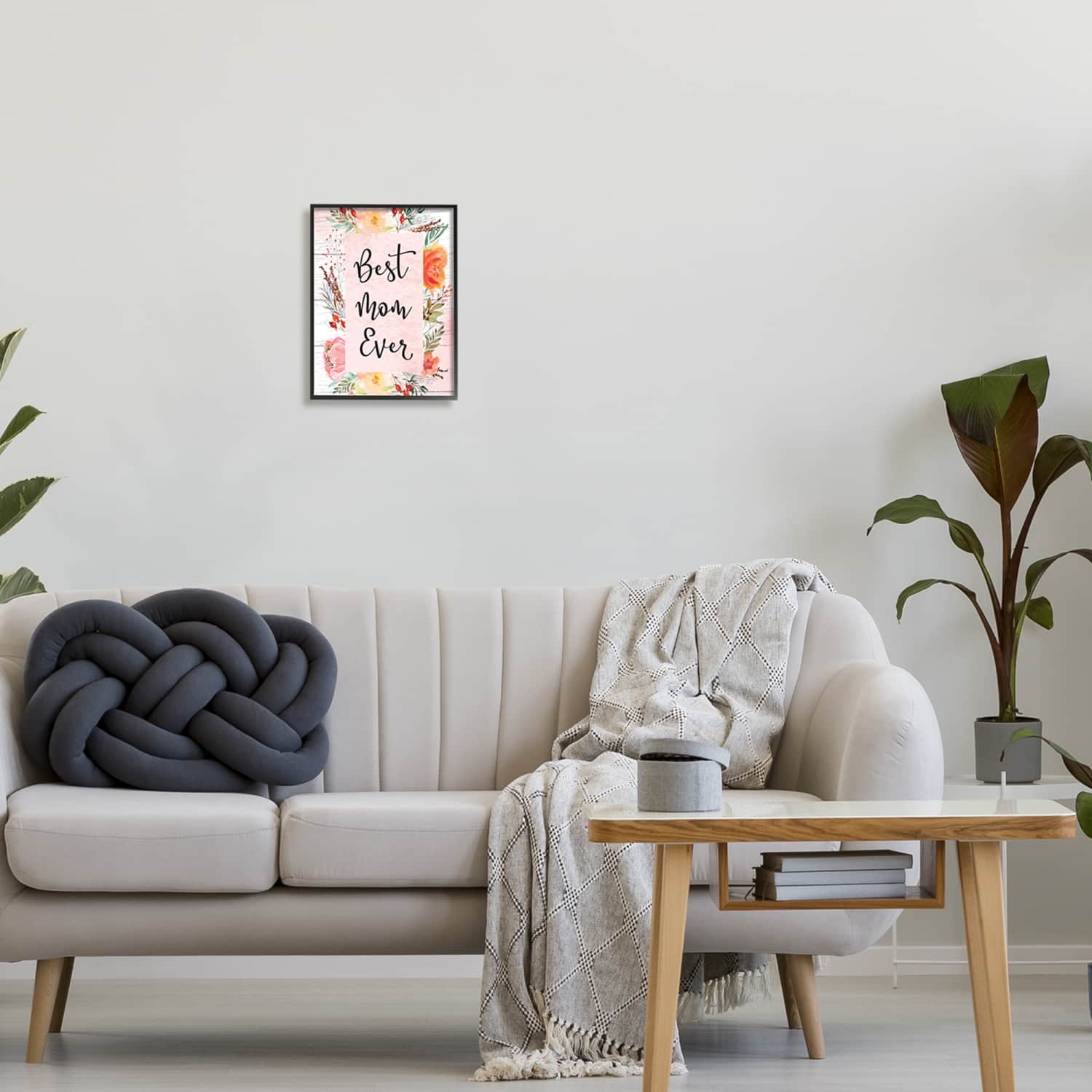 Stupell Industries Best Mom Ever Floral Family Framed Giclee Art