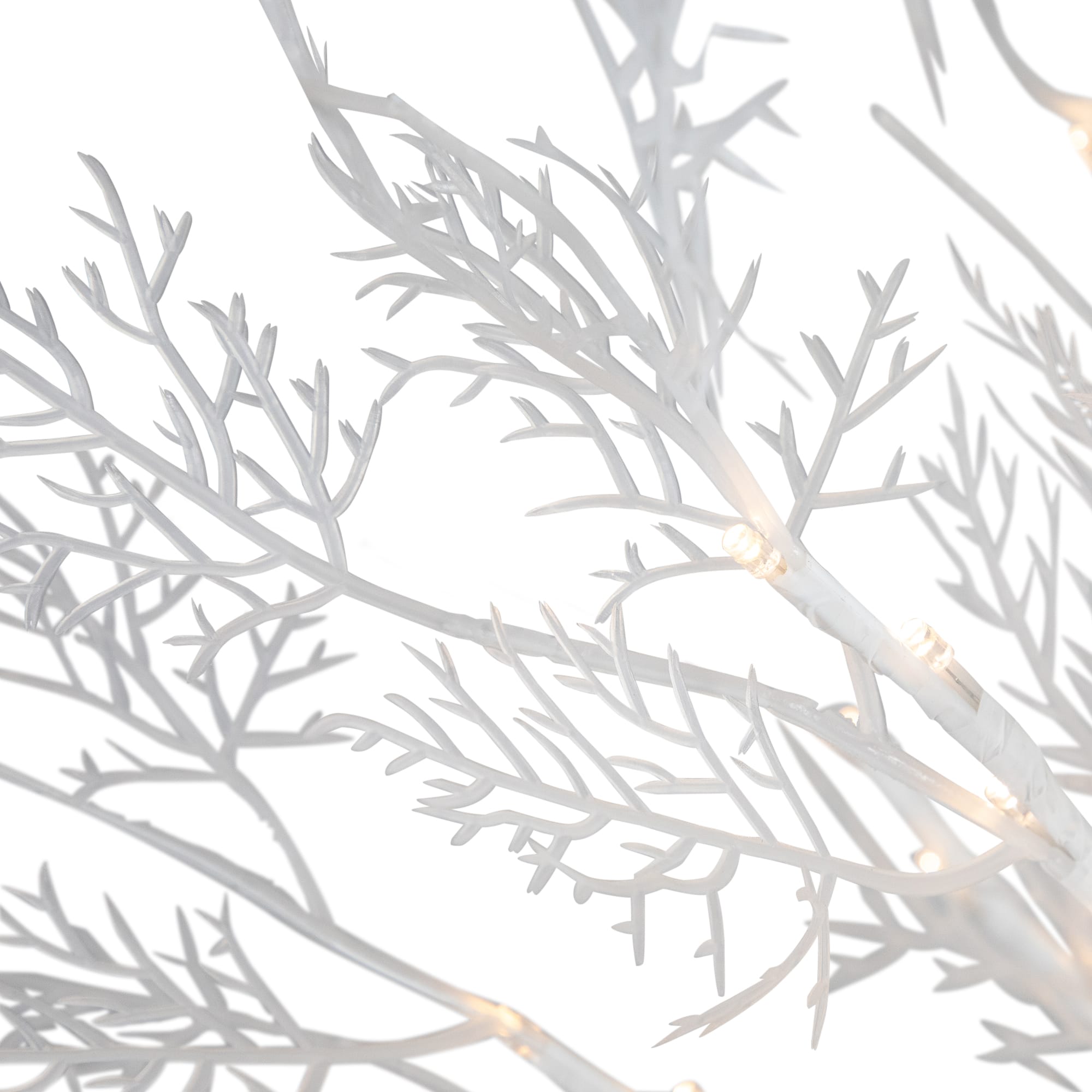 5ft. Pre-Lit White Floral Artificial Christmas Tree, Warm White LED Lights