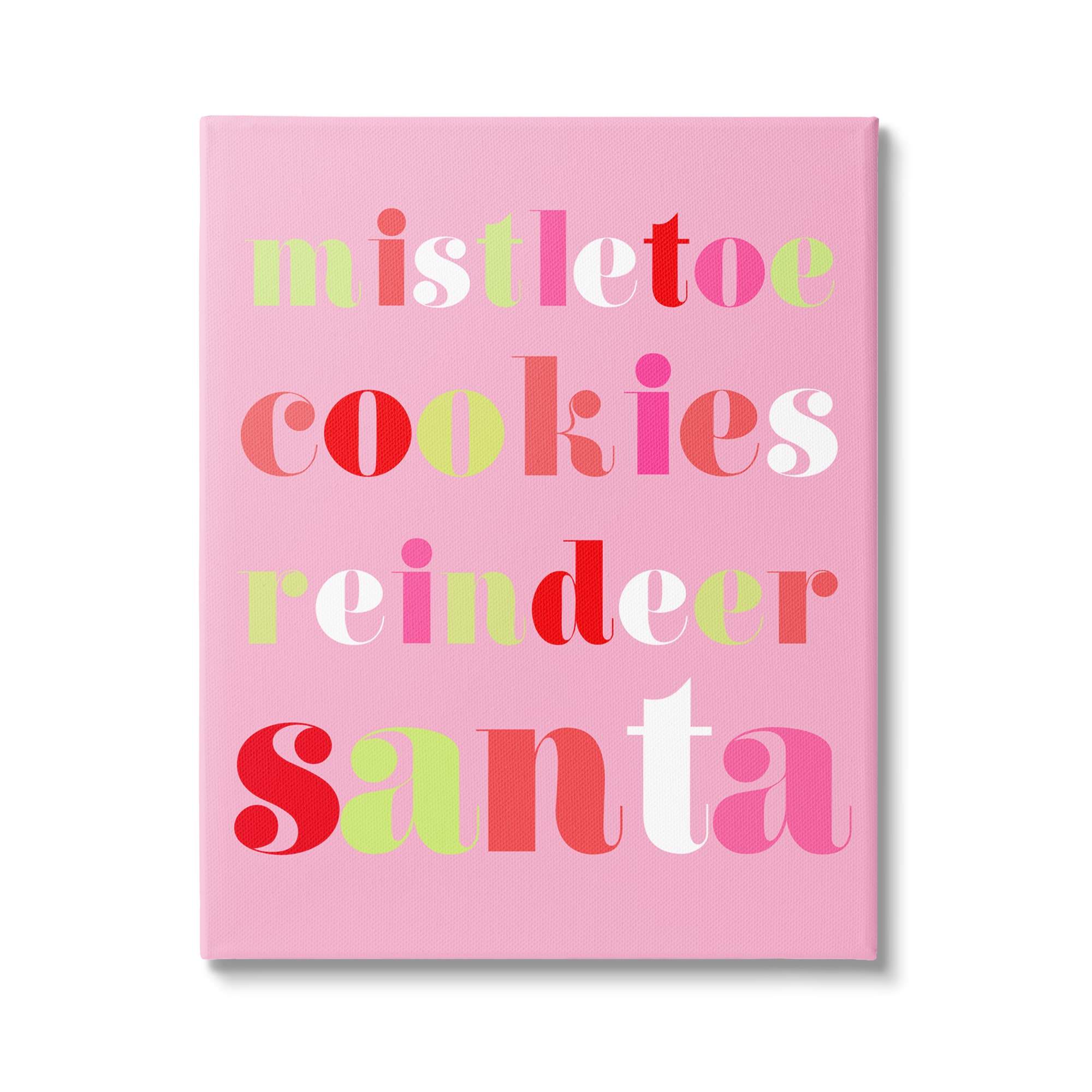 Stupell Industries Mistletoe Cookies Reindeer Santa Bold Canvas Wall Art