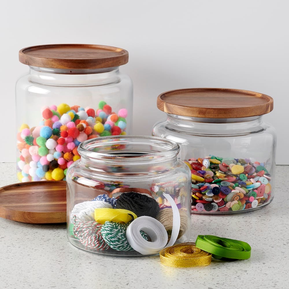Anchor Hocking 96oz. Mini Montana® Glass Jar with Acacia Wood Cover