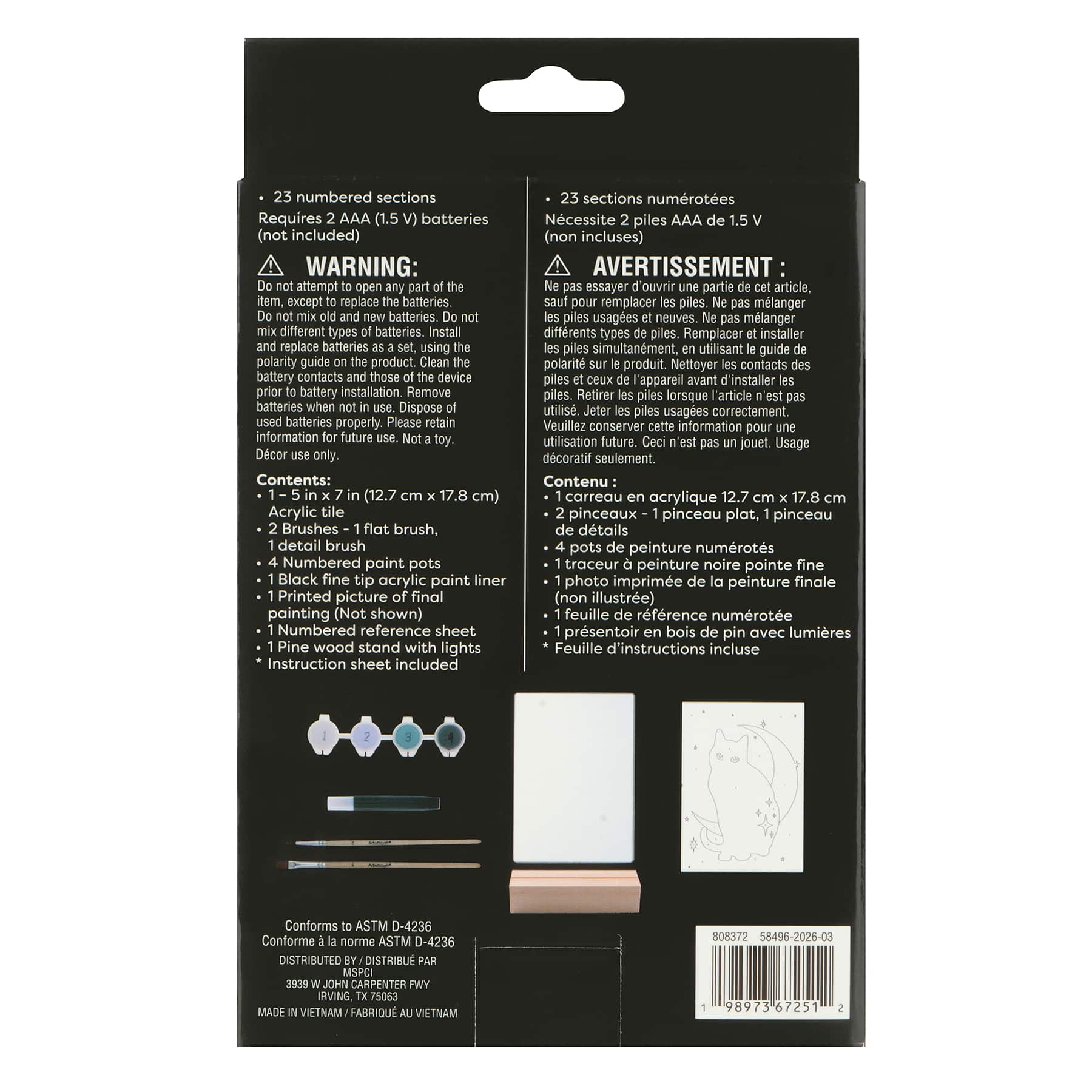 Light Up Black Cat Paint-by-Number Acrylic Surface Kit by Artist's Loft®