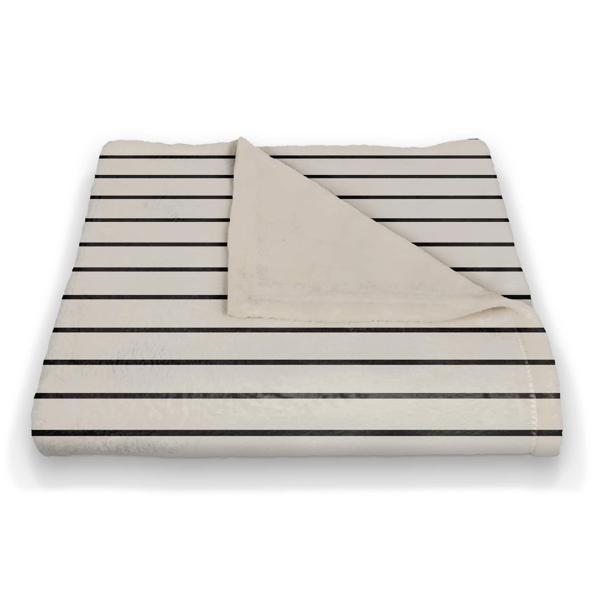 Stripes Ghost Boo Fleece Throw Blanket