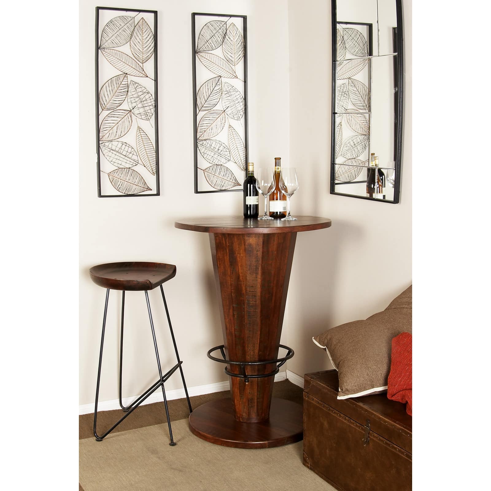 40" Brown Gum Tree Wood Rustic Dining Table