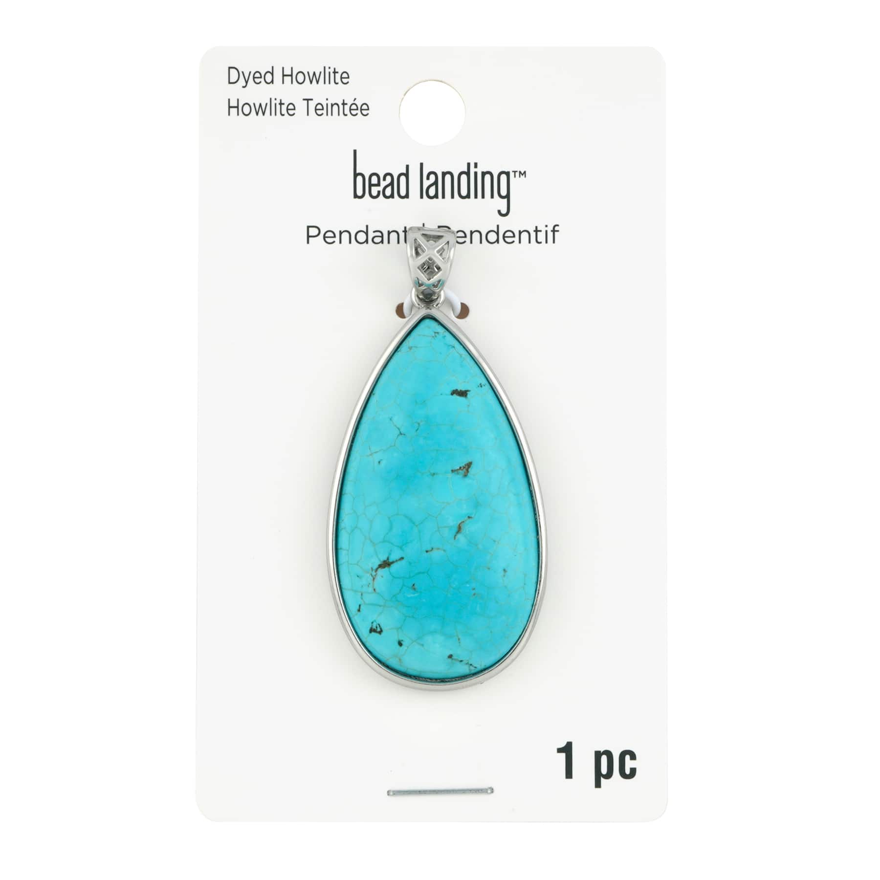 12 Pack: Turquoise Dyed Howlite Teardrop Pendant by Bead Landing™