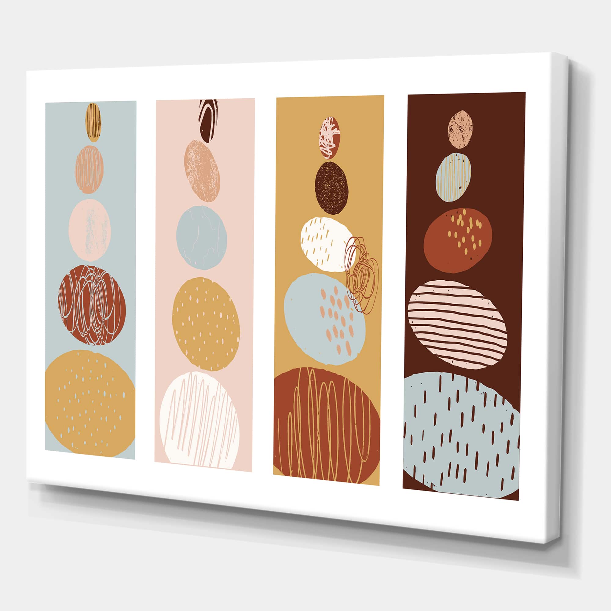 Designart - Minimalistic Compostion of Organic Shaped Pebbles - Modern Canvas Wall Art Print