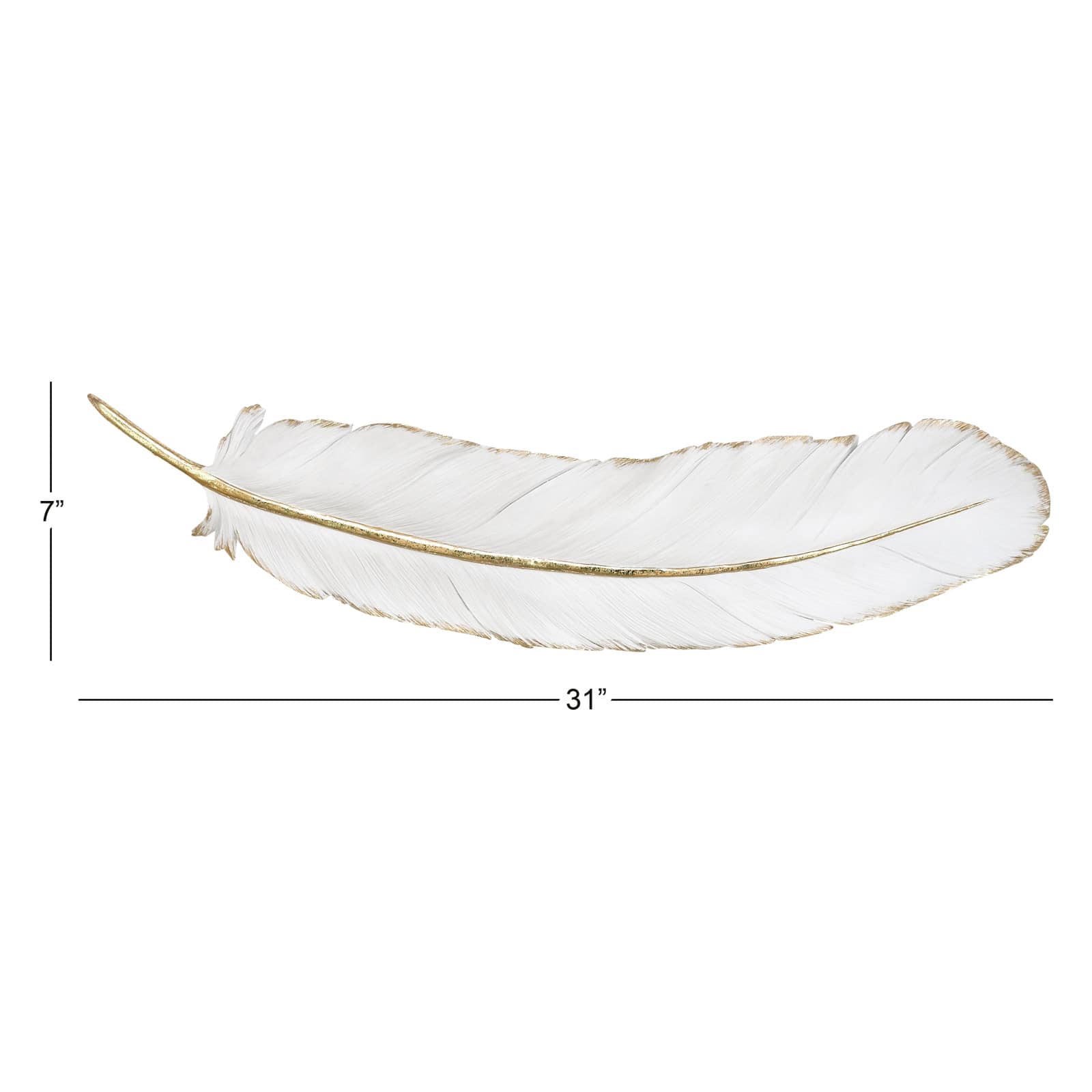 CosmoLiving by Cosmopolitan White Polystone Feather Wall Décor