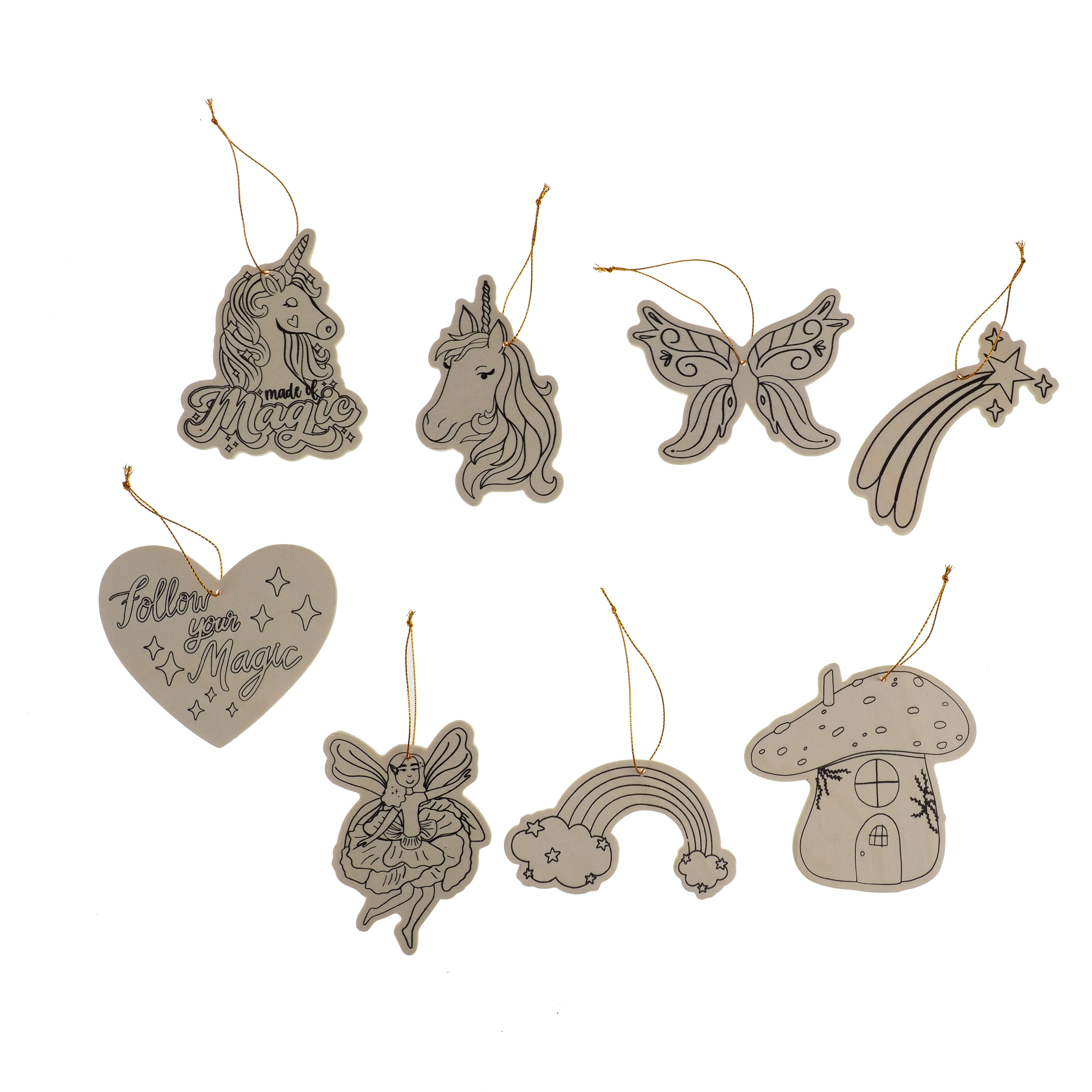 Color Your Own Magical Wood Ornament Kit by Creatology™