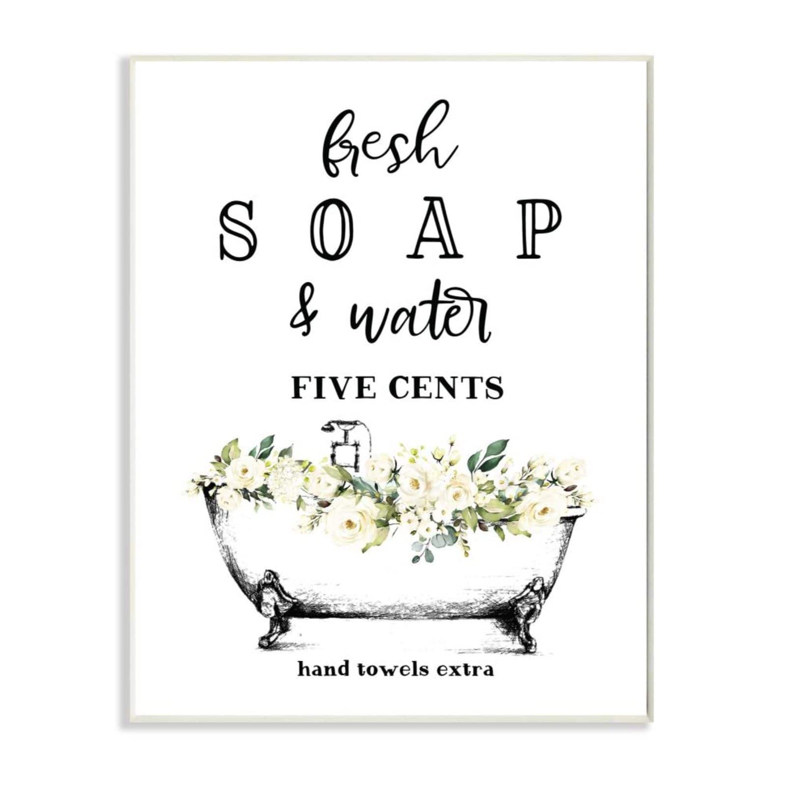 Stupell Industries Fresh Soap & Water Bath Tub Wall Plaque