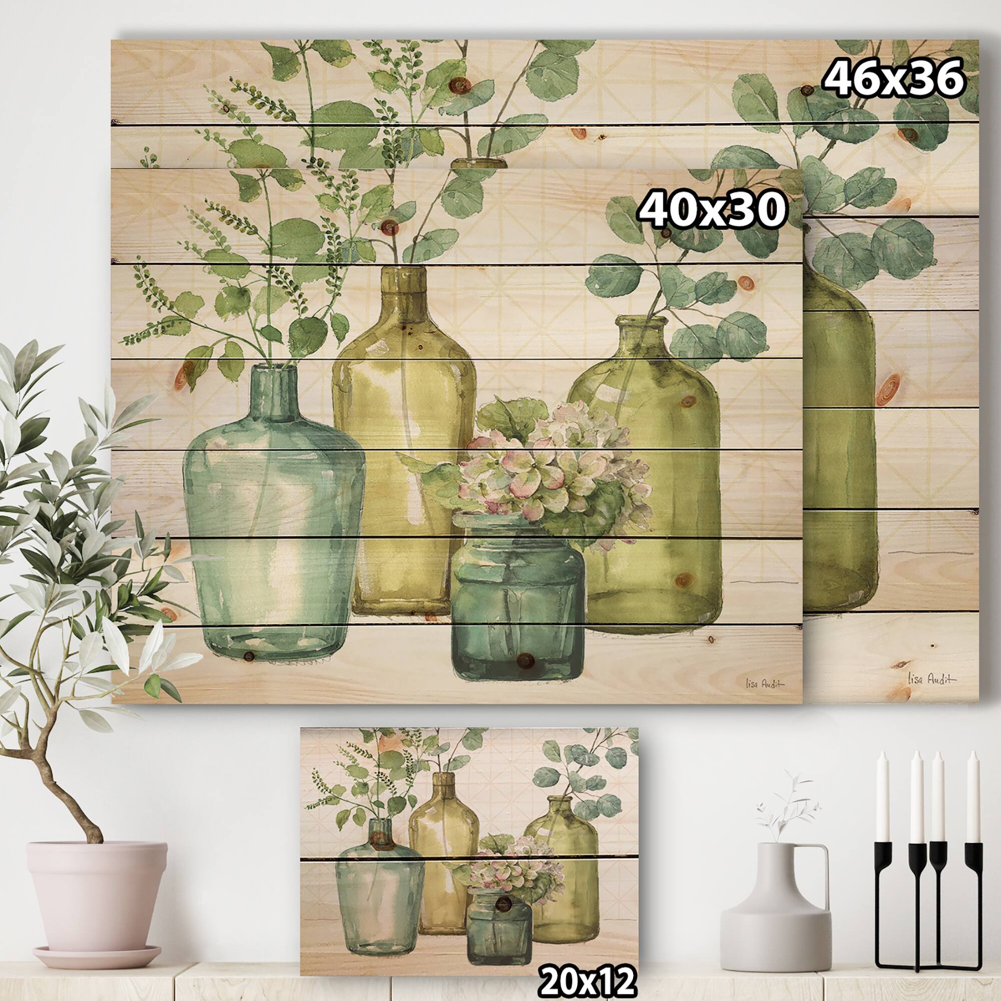 Designart - Mixed Botanical Green Leaves VIII