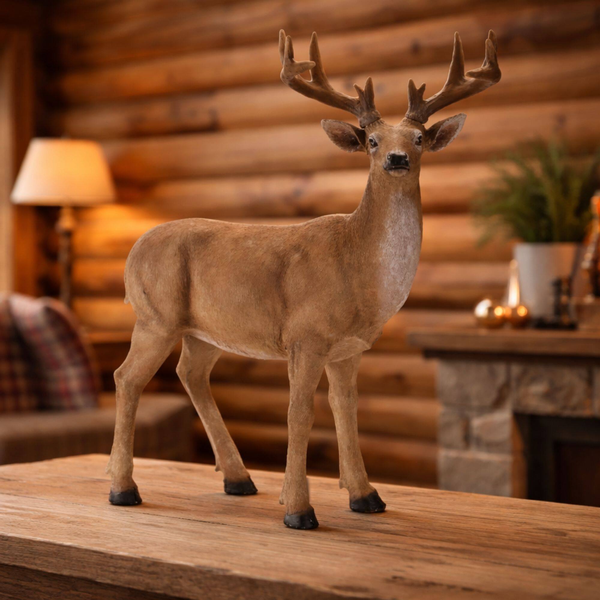 Melrose 31" Large Standing Woodland Deer Figurine