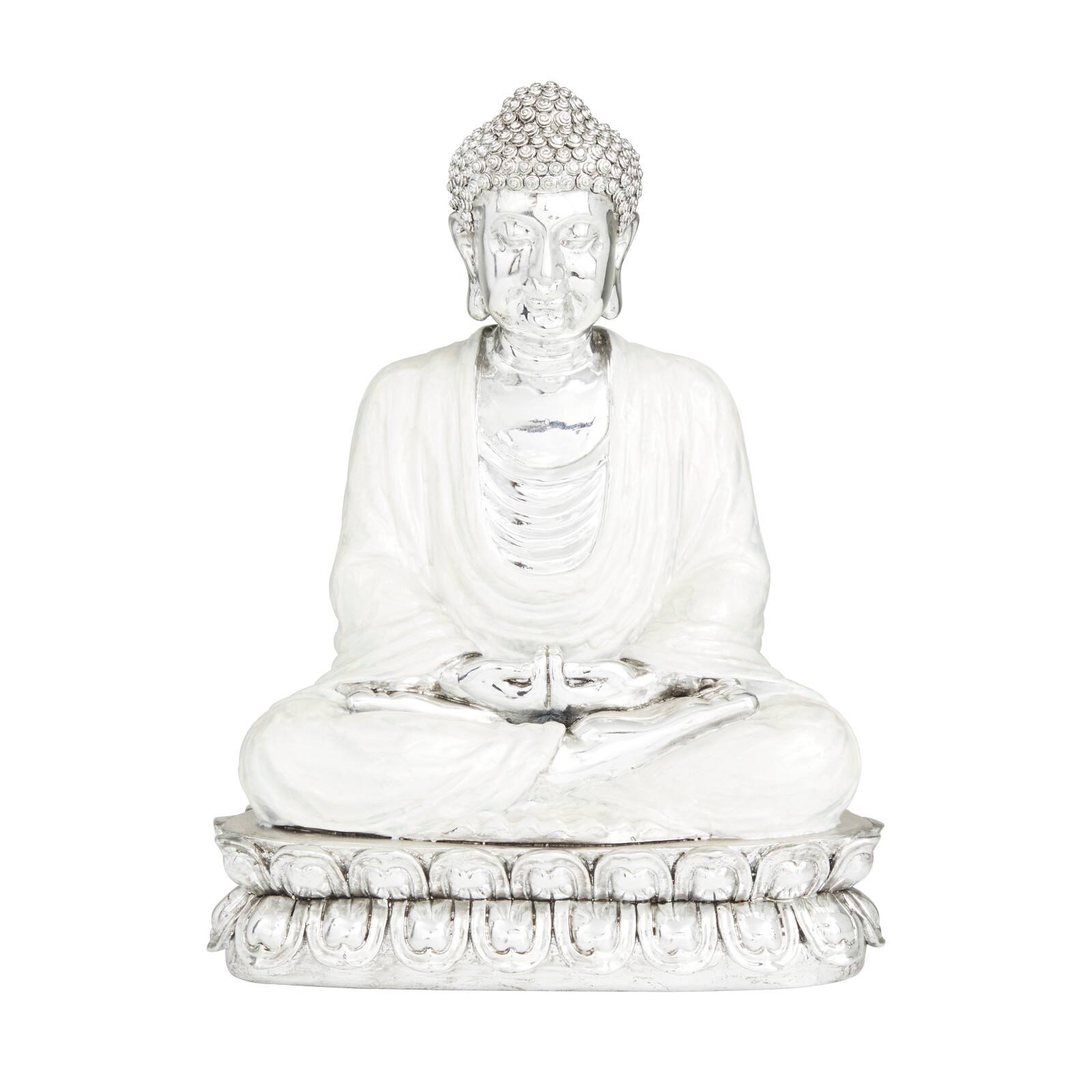 Silver Polystone Eclectic Sculpture, 16" x 12" x 9"