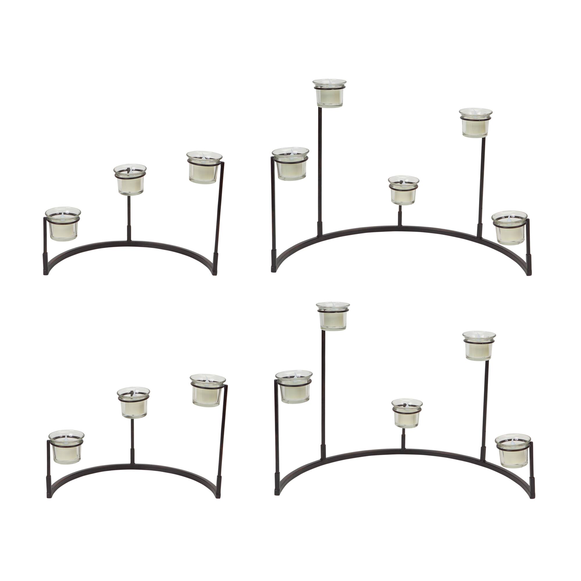 Black Metal Tiered Votive Holder Stand Set