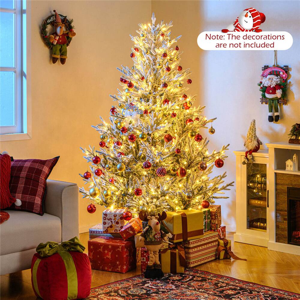 Costway 6 ft. Pre-Lit Gold Artificial Christmas Tree, Warm White LED Lights