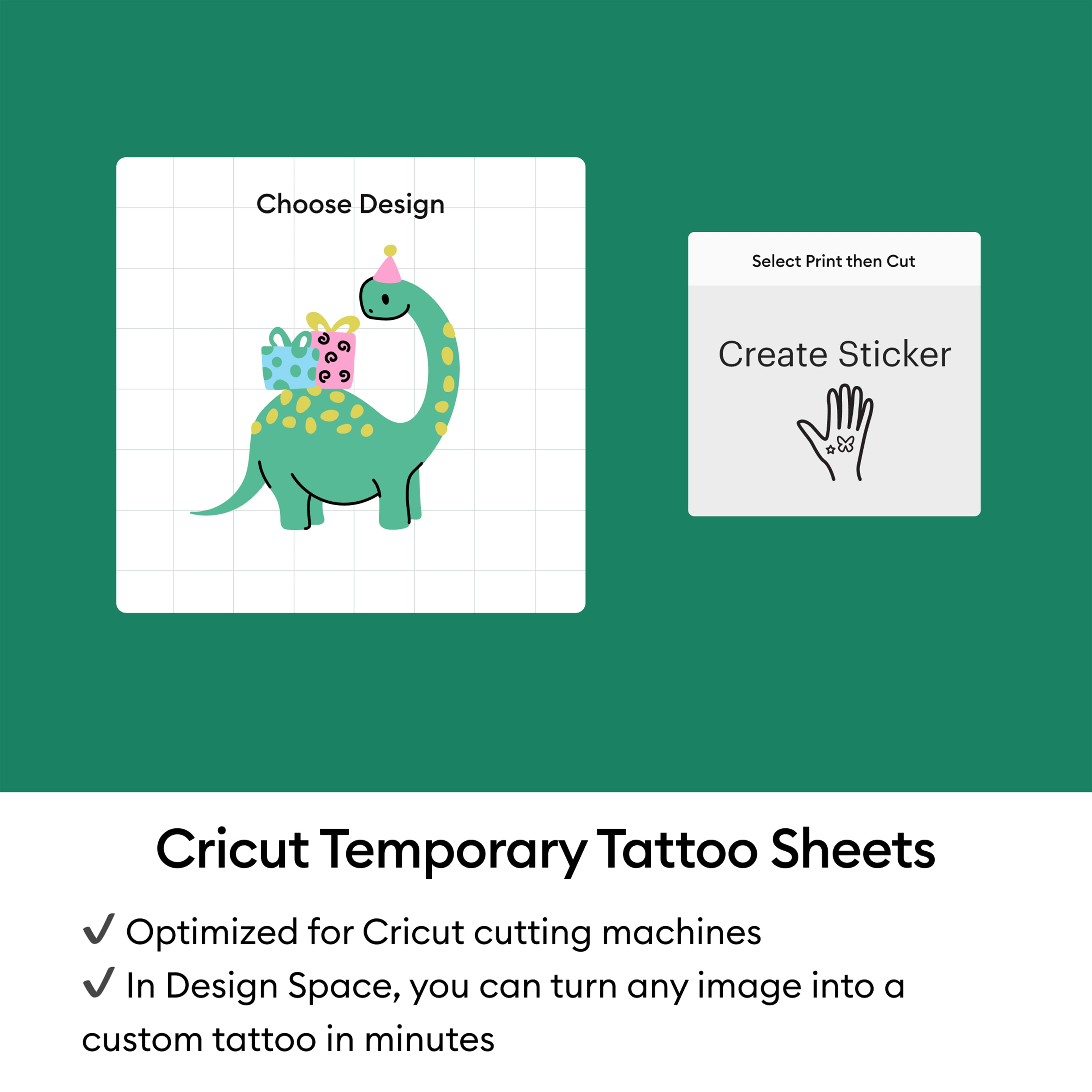 Cricut® 8.5" x 11" Transparent Printable Temporary Tattoo Sheets, 3ct.
