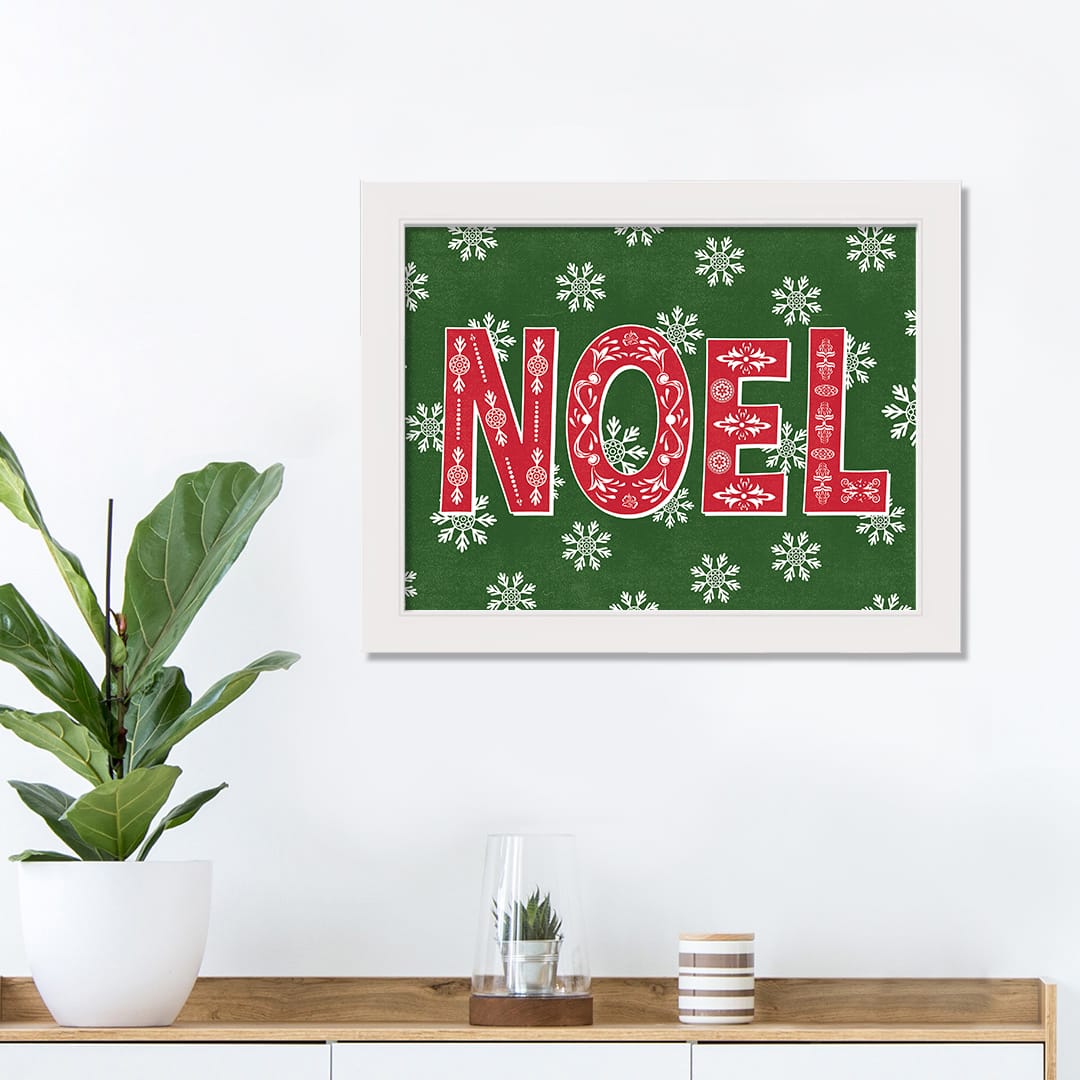 Scandinavian Noel White Framed Print