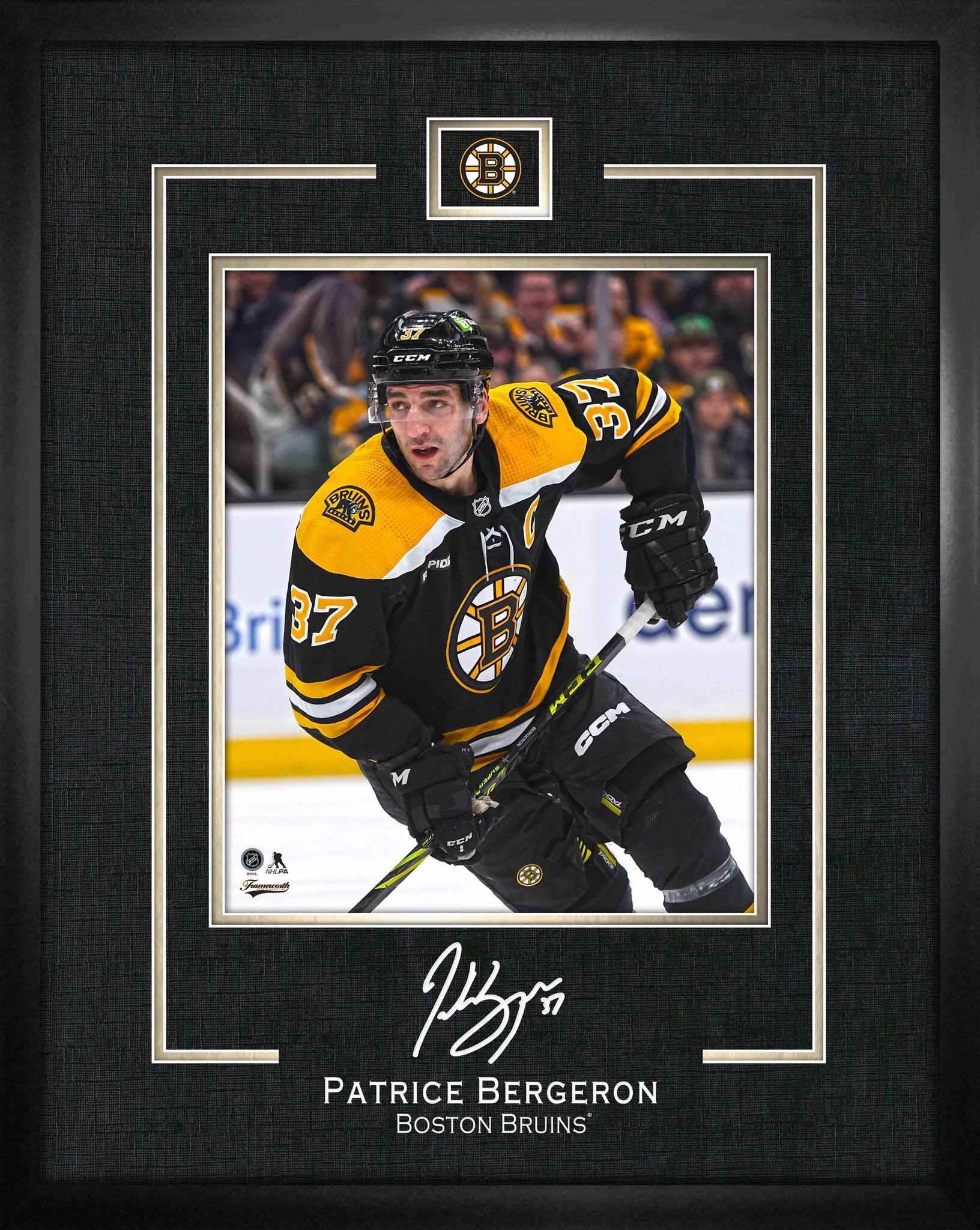 Patrice Bergeron 16" x 20" Replica Signature Frame Bruins