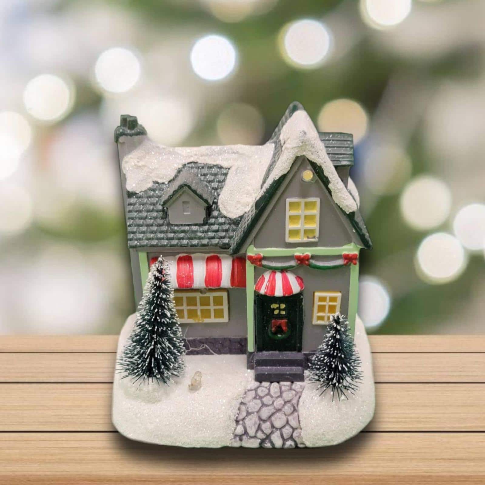 Wizardi Christmas Village House with LED Lights 