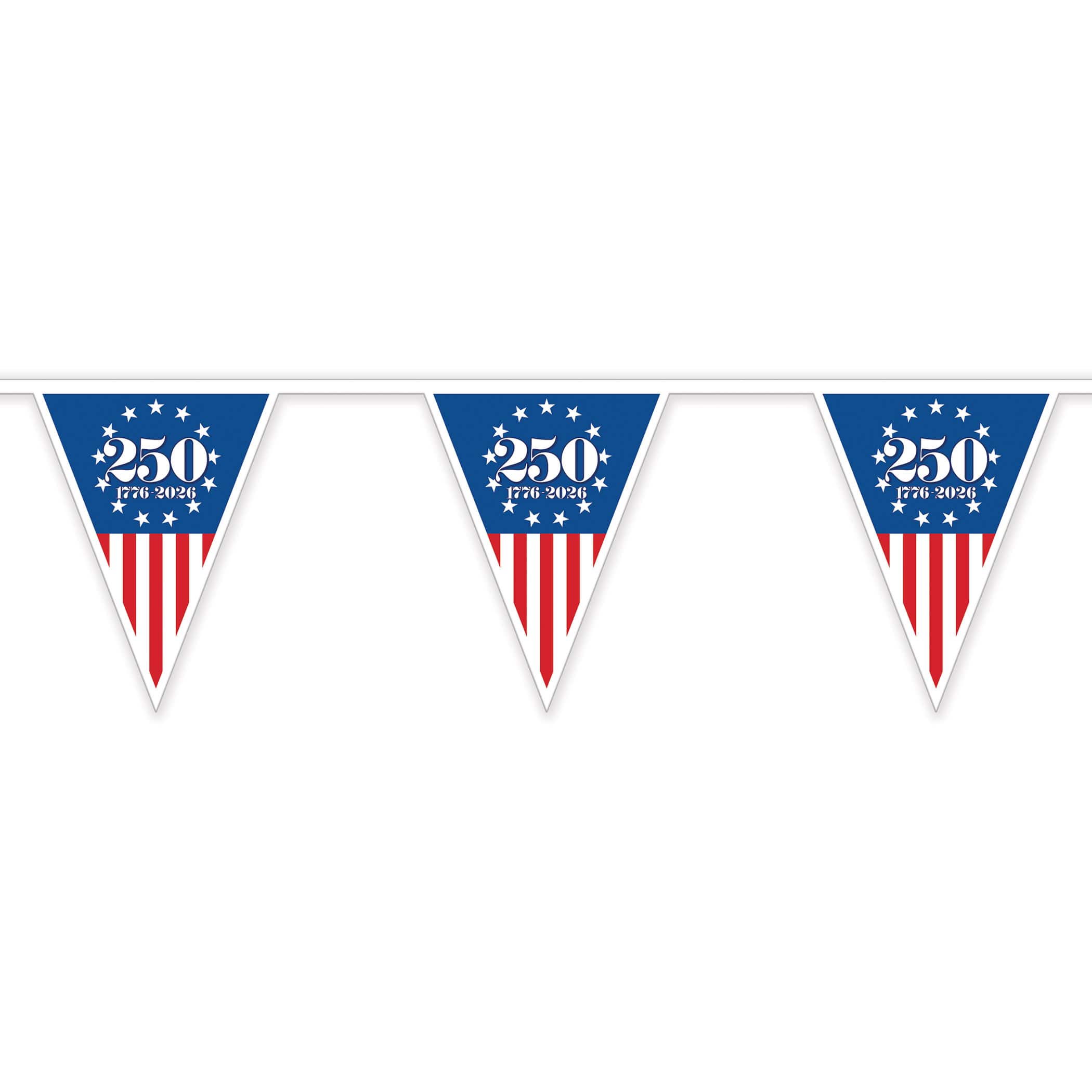 Beistle 9" x 10.75ft. Semiquincentennial Pennant Banner