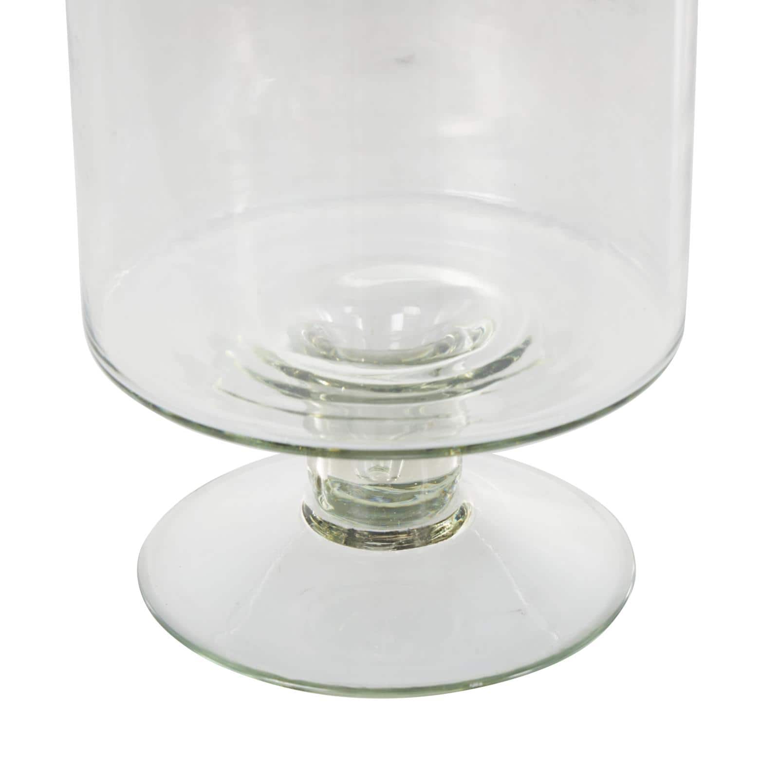 13" Clear Glass Hurricane Candle Holder with Elevated Base