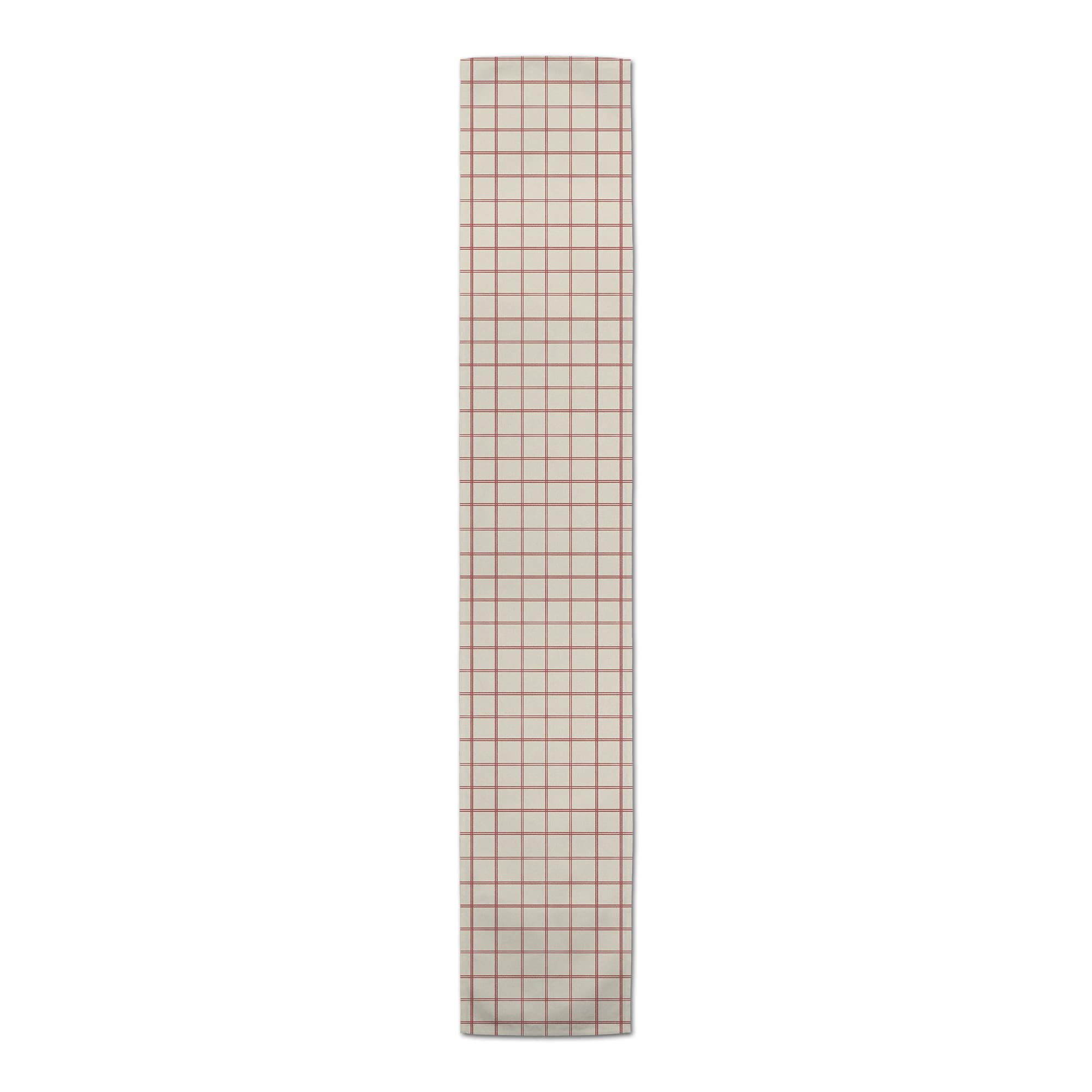 90" & Cream Check Cotton Twill Runner
