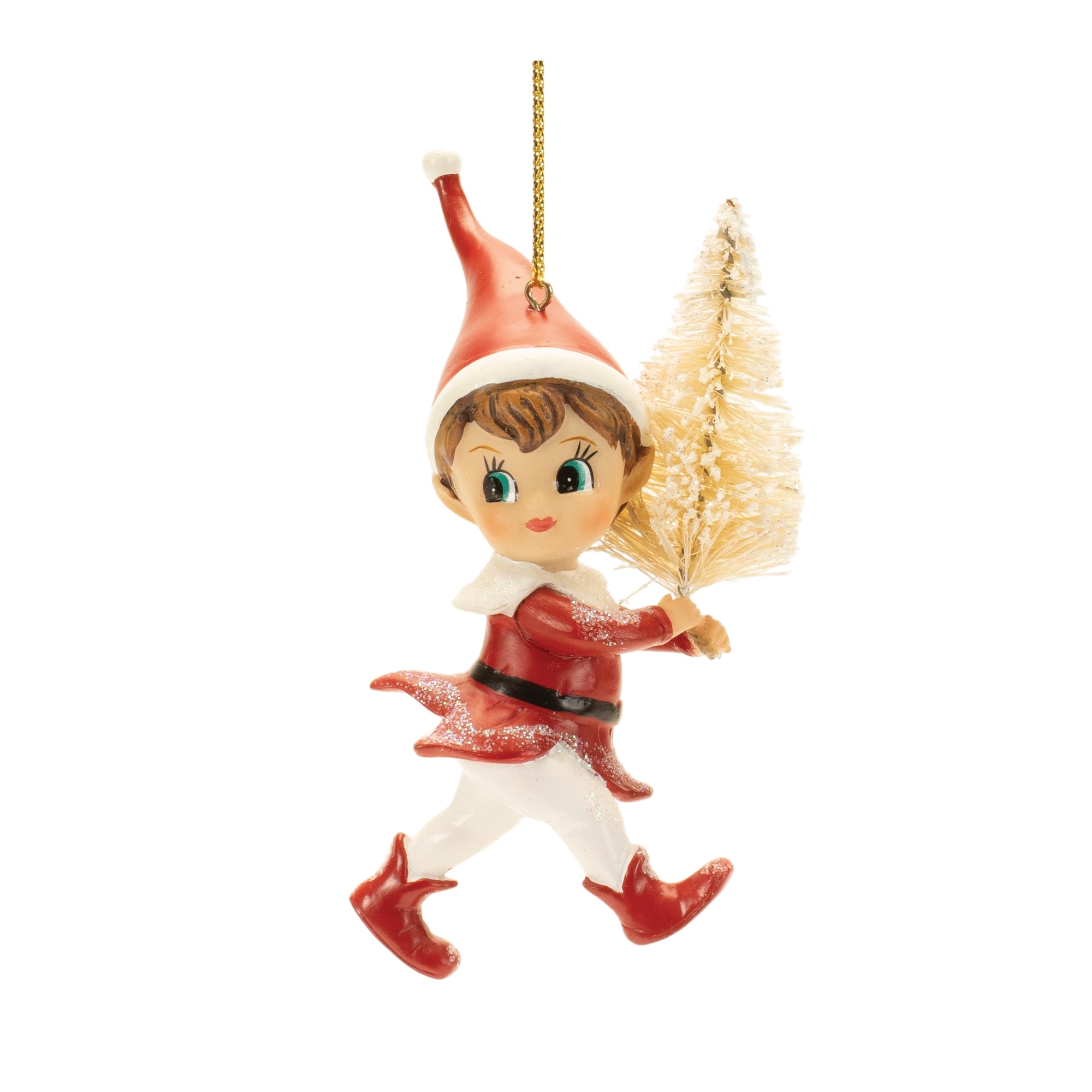 4.25" Santa's Jolly Elf Ornaments Set