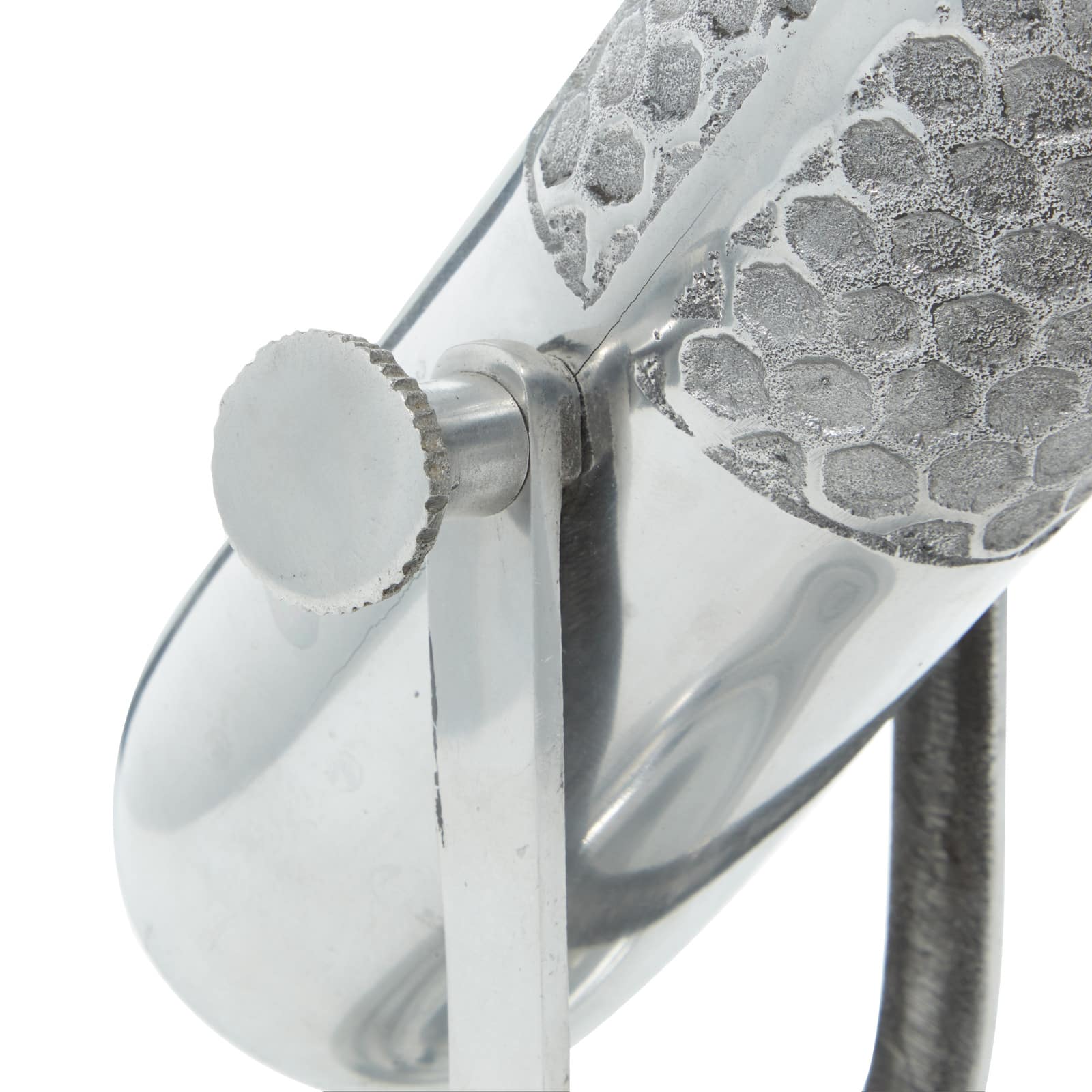 Silver Aluminum Traditional Sculpture, Microphone 9" x 9" x 6"
