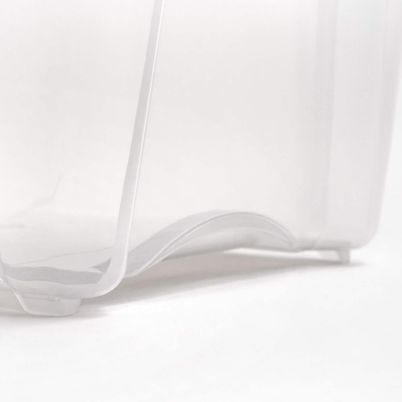 IRIS® Stack & Pull™ Clear Storage Box with Gray Lid