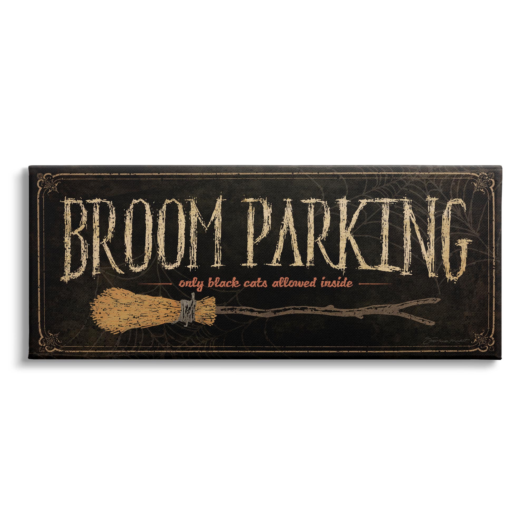 Stupell Industries Broom Parking Black Cats Allowed Canvas Wall Art
