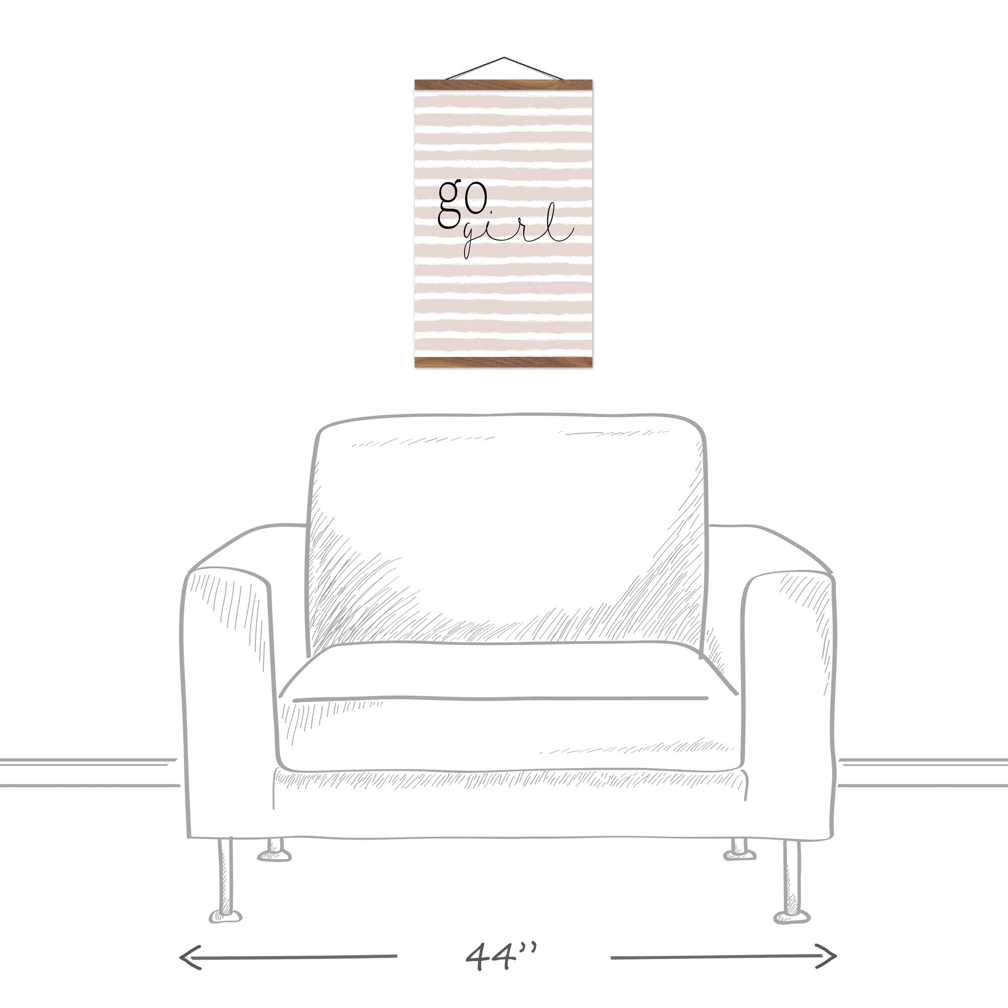 Go Girl Teak Hanging Canvas