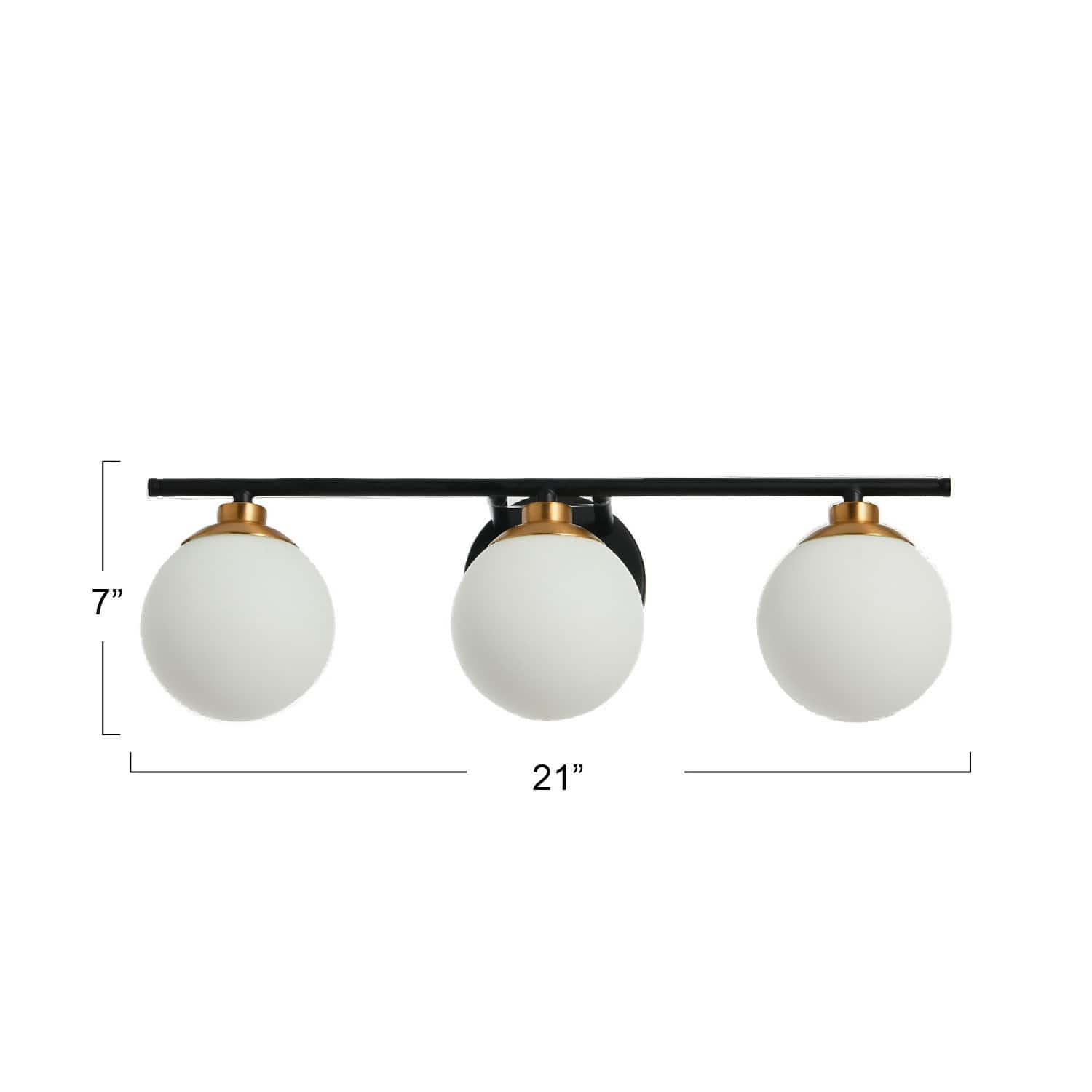 Hello Honey® Robert Stevenson Lighting Lorne Metal & Frosted Glass 3-Light Vanity