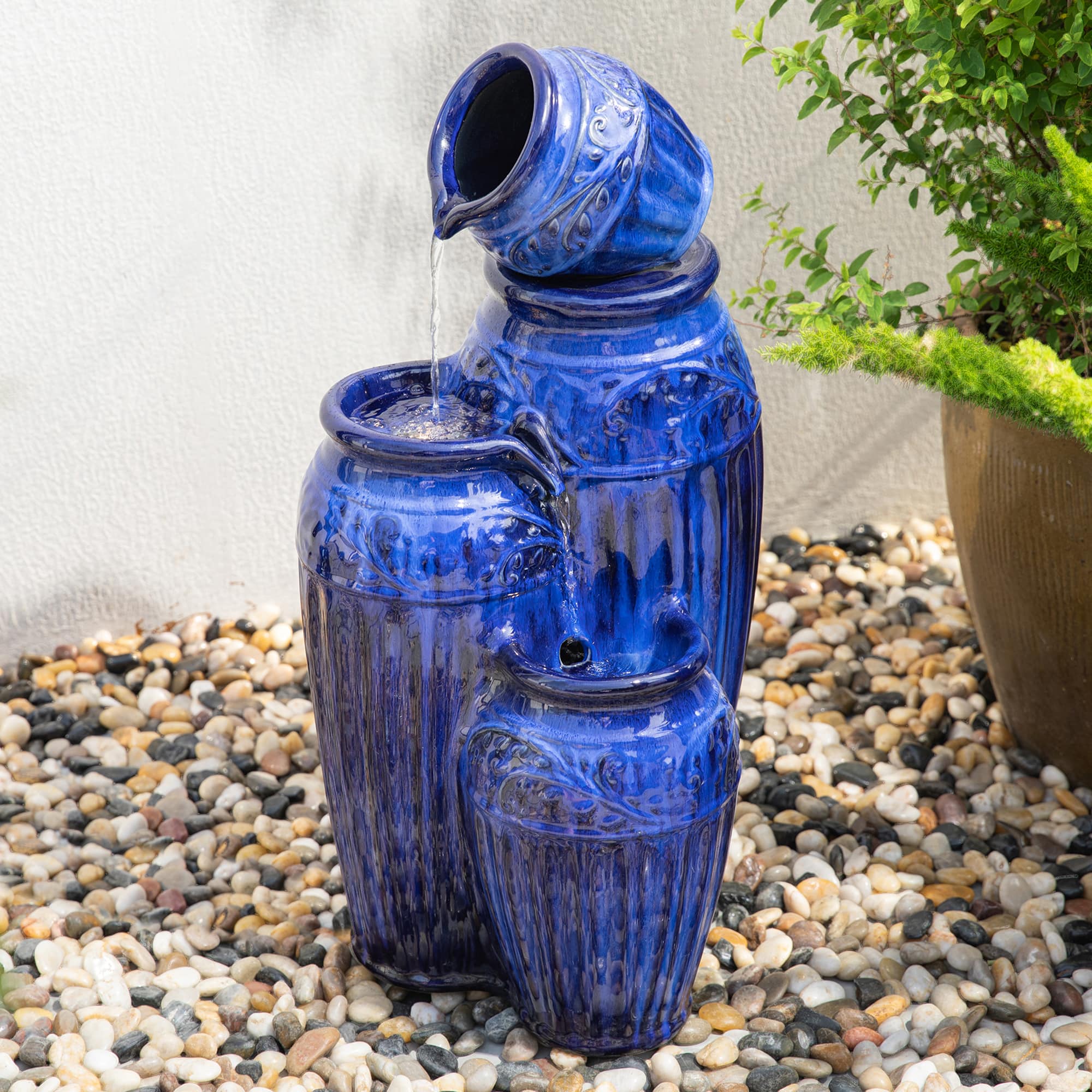 Glitzhome® 27" 4-Tier LED Ceramic Fountain
