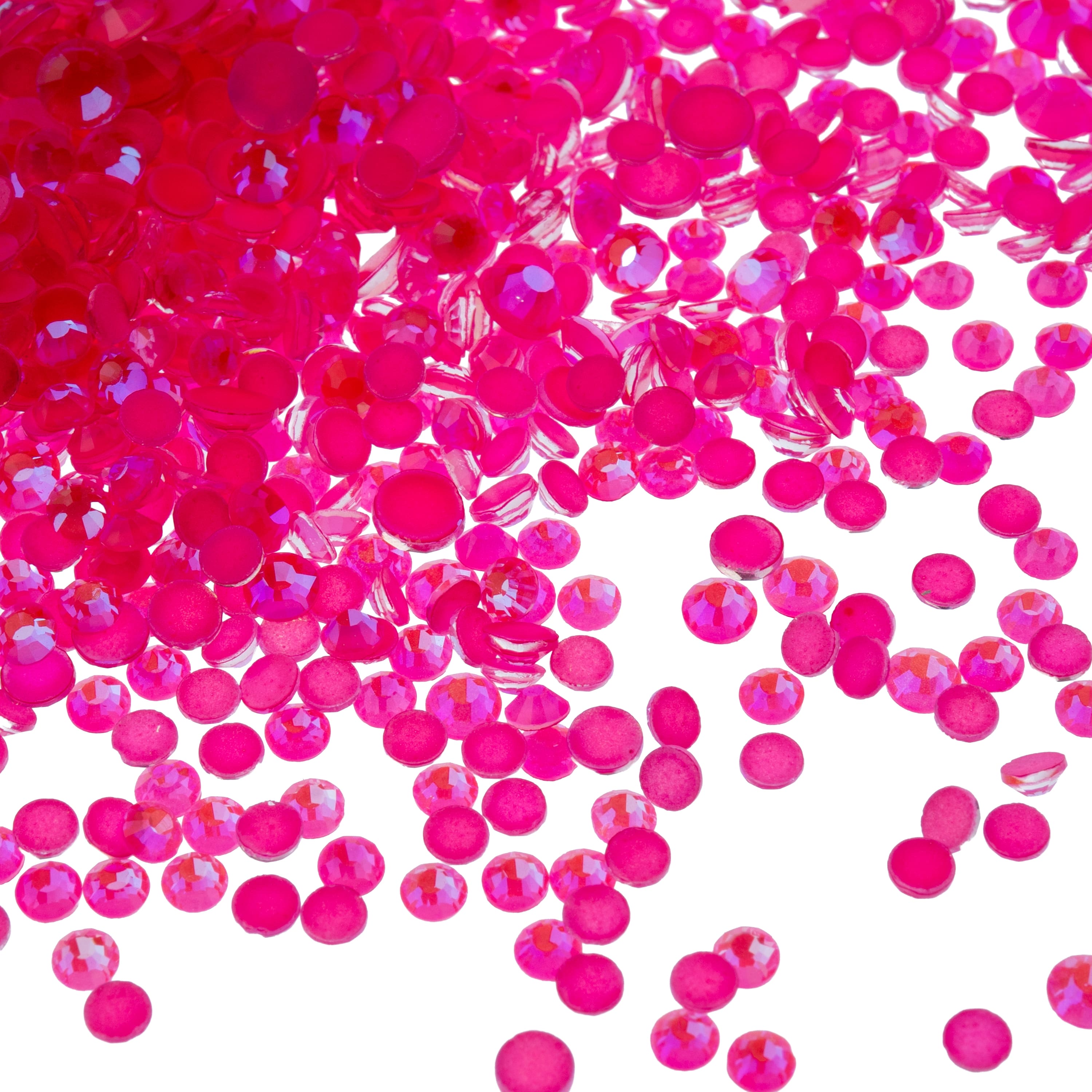 Mixed Hot Pink Opal Glass Flatback Rhinestones, 1,440ct. by Bead Landing™