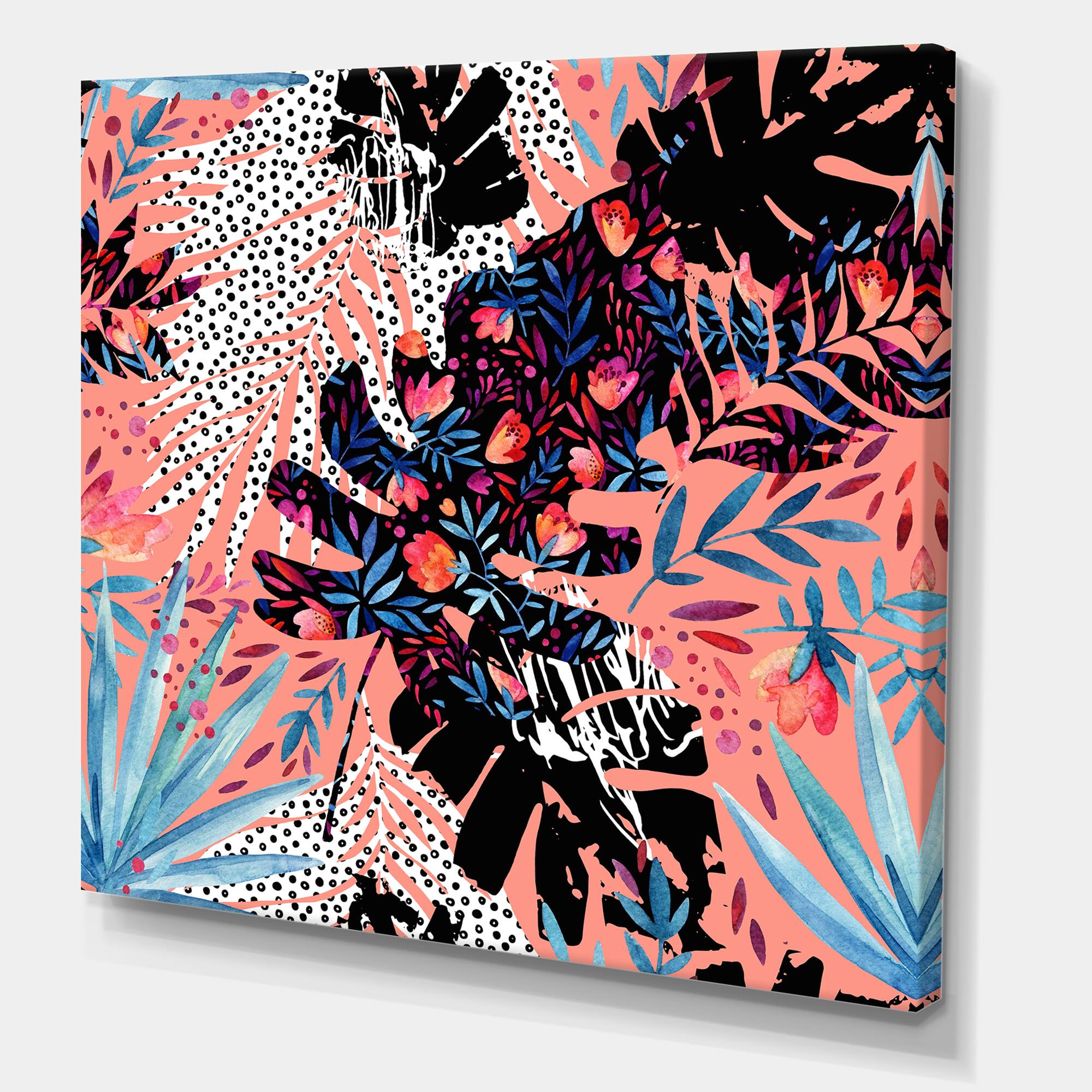 Designart - Tropical Floral Patchwork II